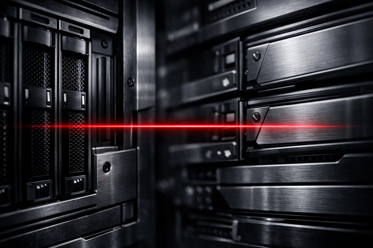 Data server hardware highlighting the technical power of structured data and schema for AI SEO optimization.