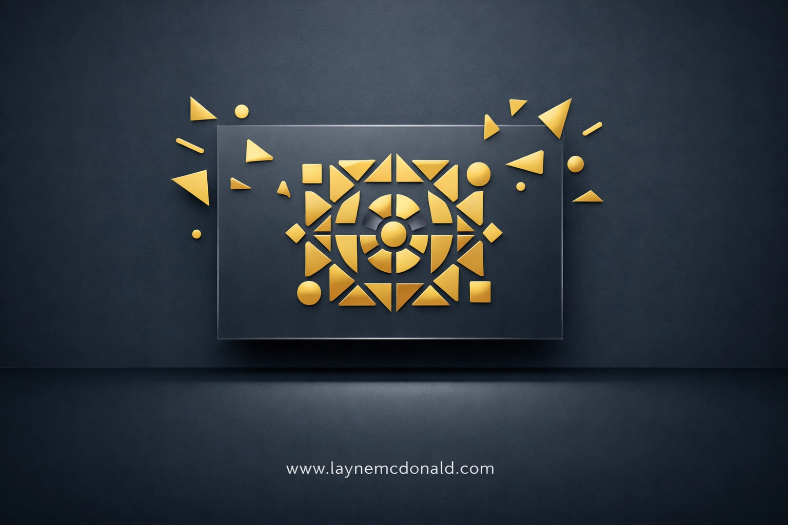 Golden fragments forming a mosaic to symbolize creative excellence and eternal leadership value.
