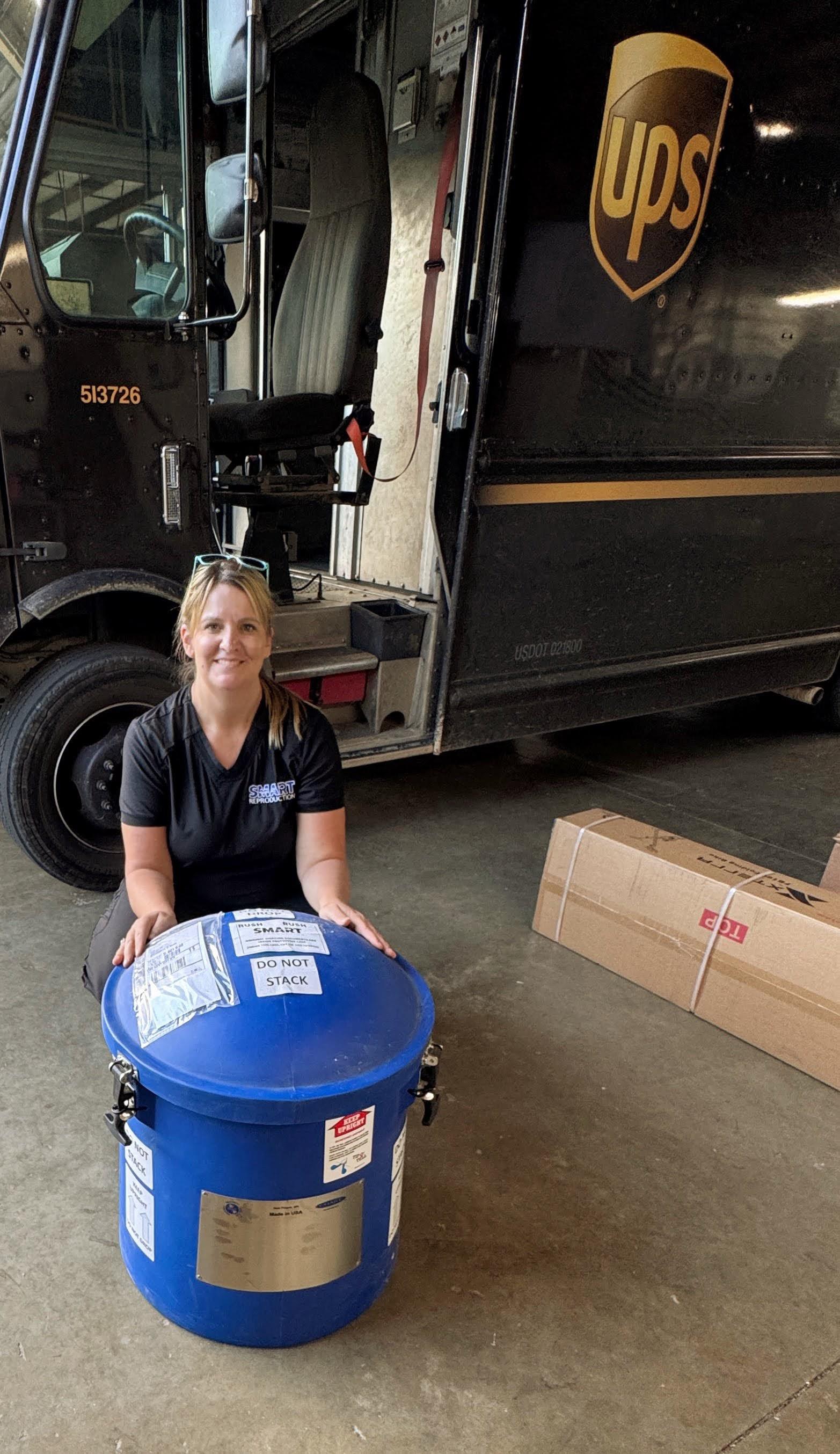 Professional preparation of liquid nitrogen shipping containers for international genetic material transport