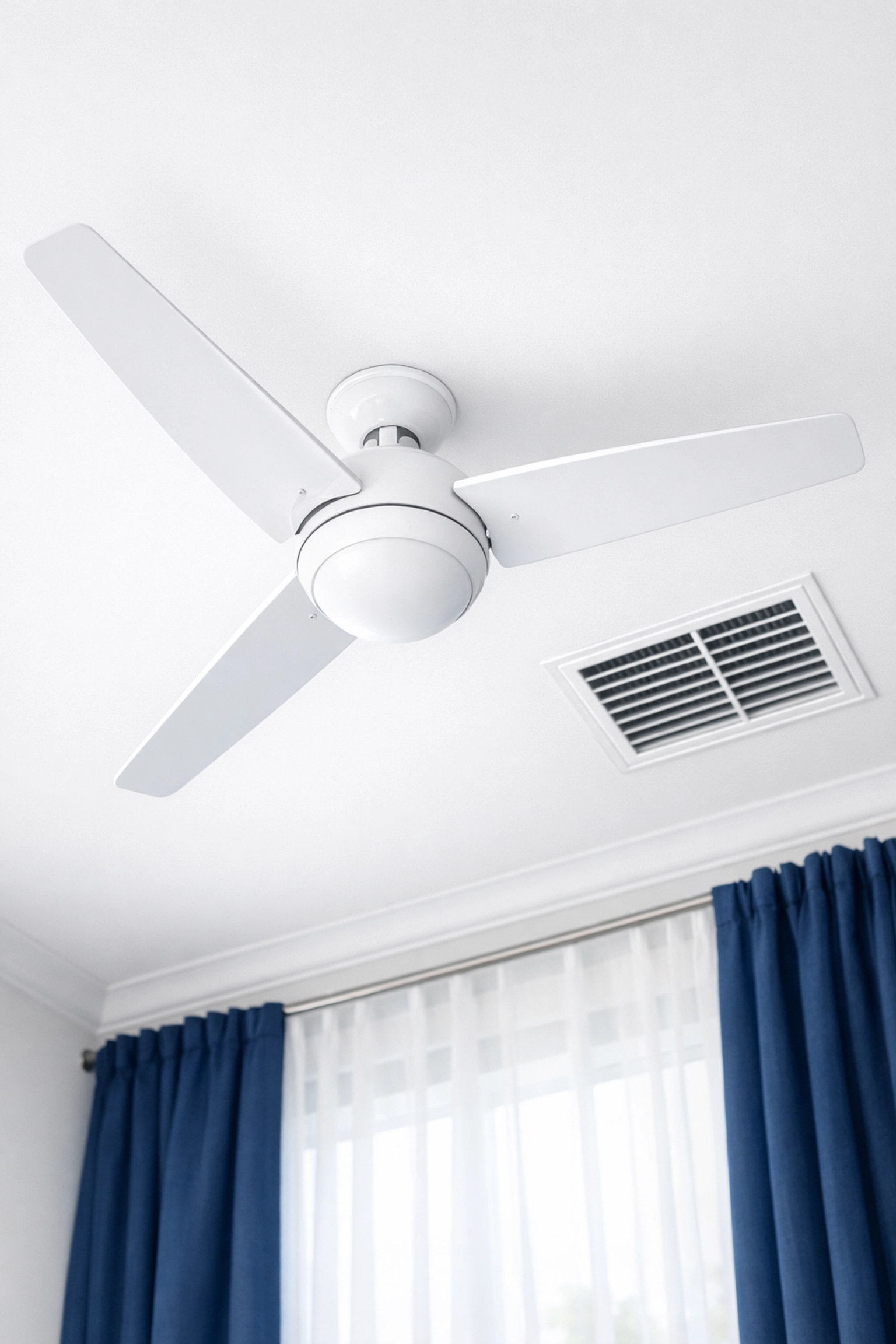 A dust-free ceiling fan and air vent reflecting a thorough residential deep cleaning reset.