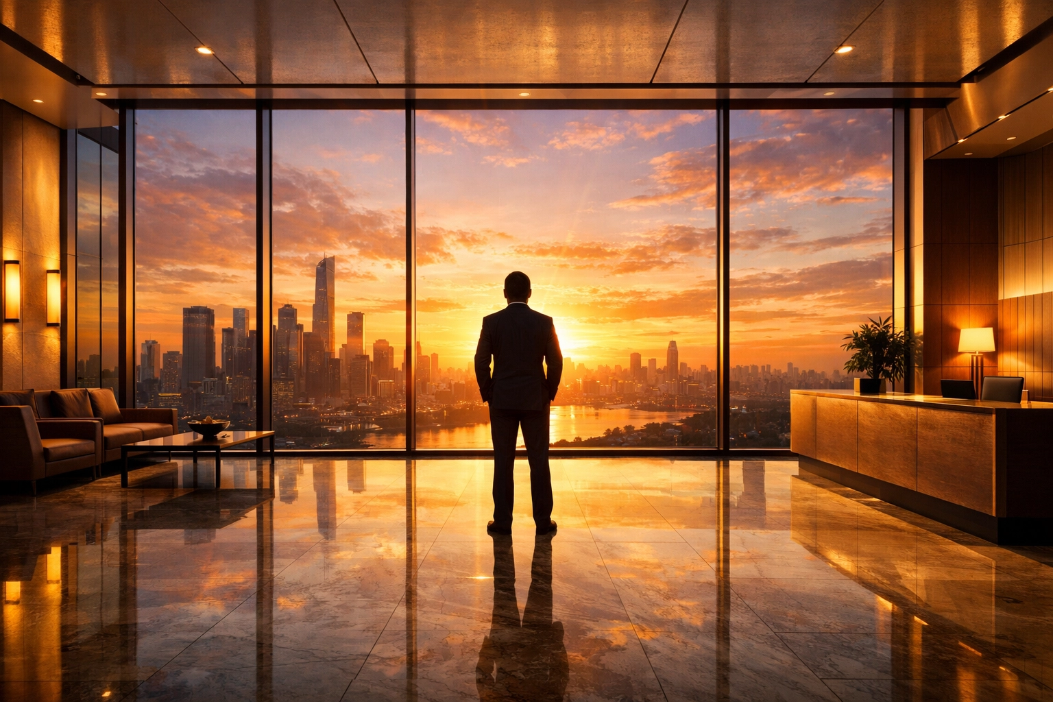 Business leader looking at a skyline, symbolizing growth through ServiceNow consulting and Agentic AI.