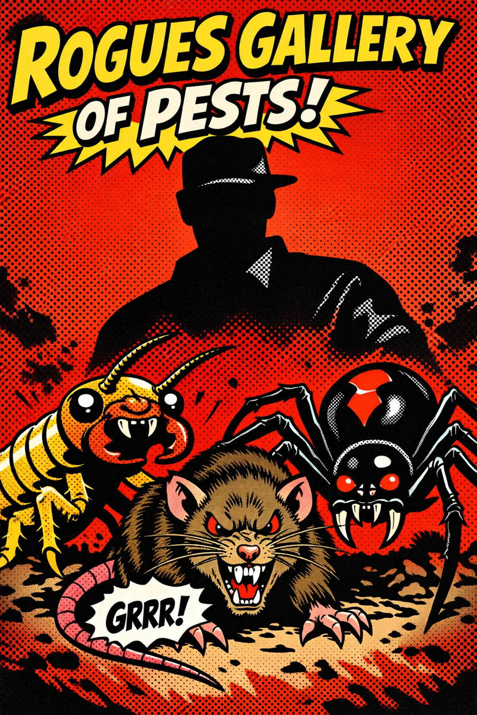 A local exterminator in Jasper AL looming over common pests like termites, spiders, and rodents.