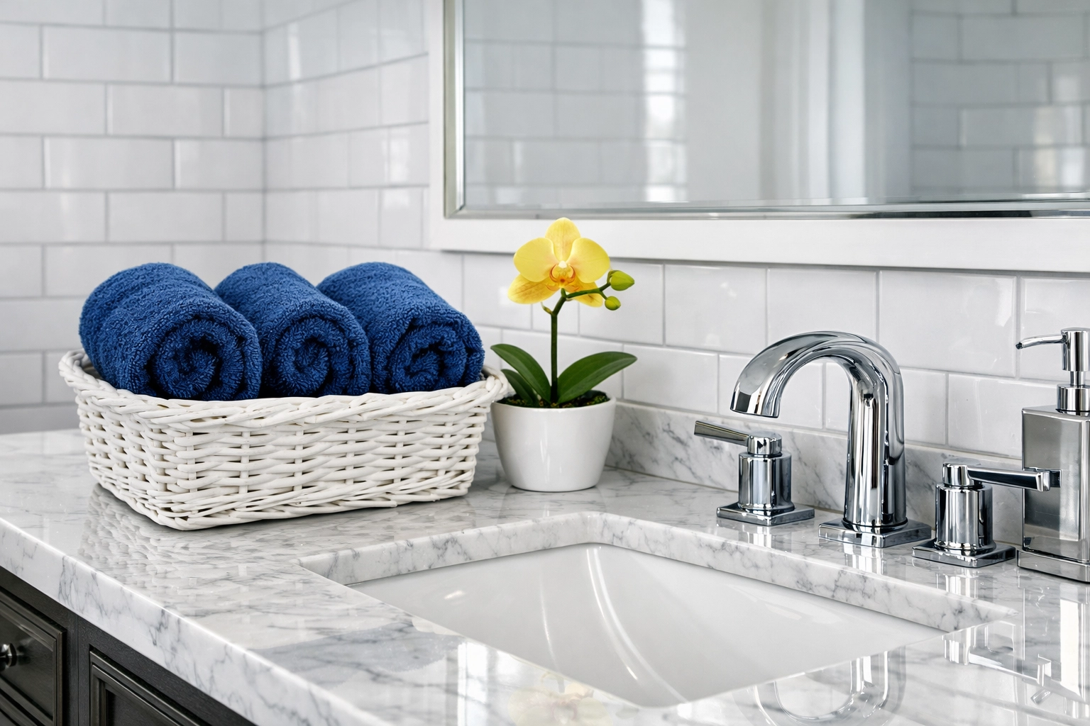 Sparkling clean master bathroom in Natick with a professional, detailed ninja finish.