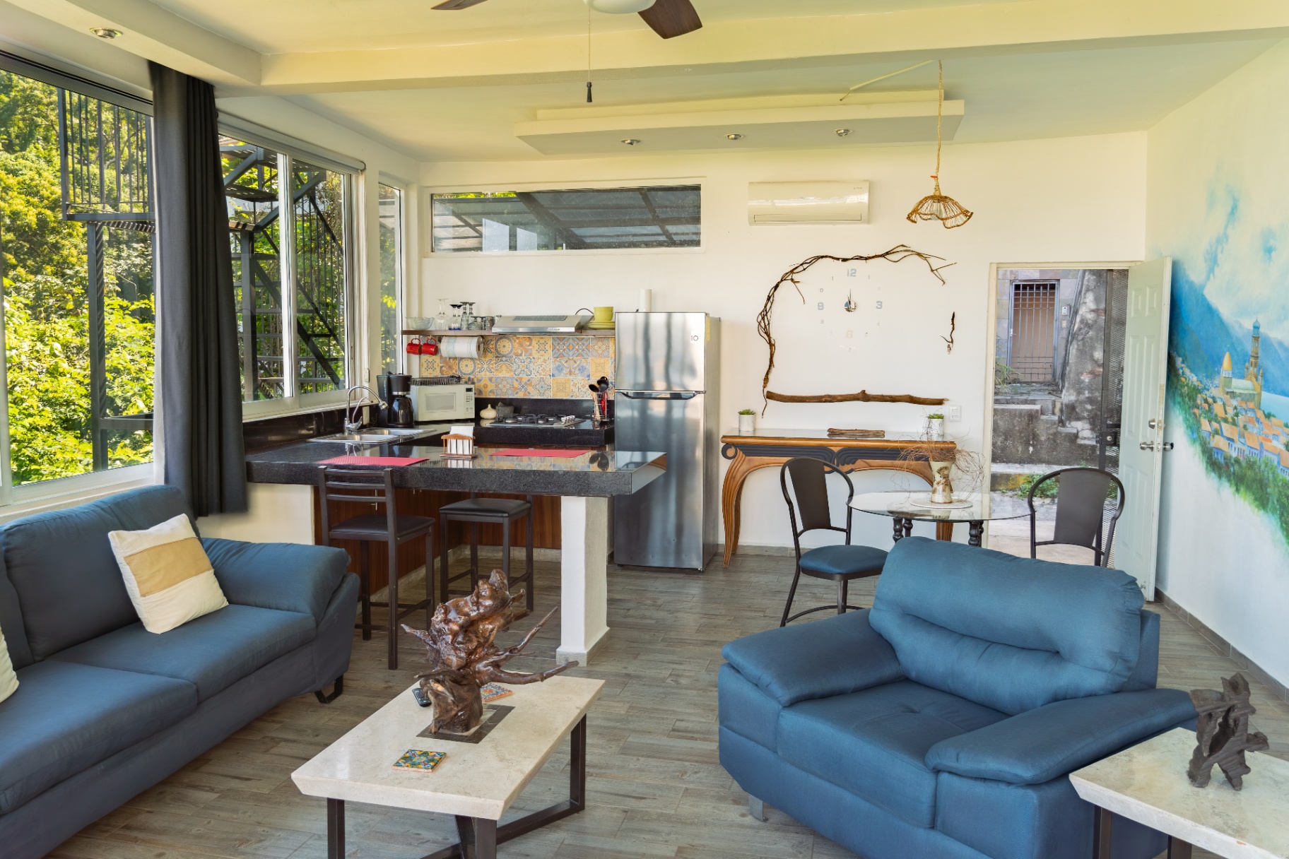 Bright Open-Plan Condo Living Area