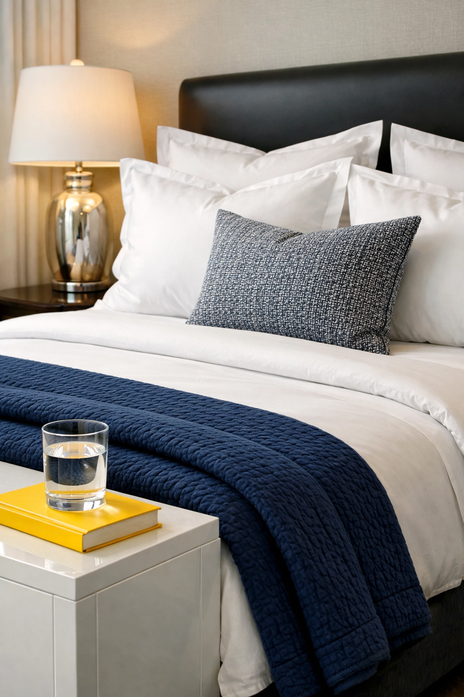 Professionally cleaned luxury vacation rental bedroom in Dennis, MA ready for guest arrival.