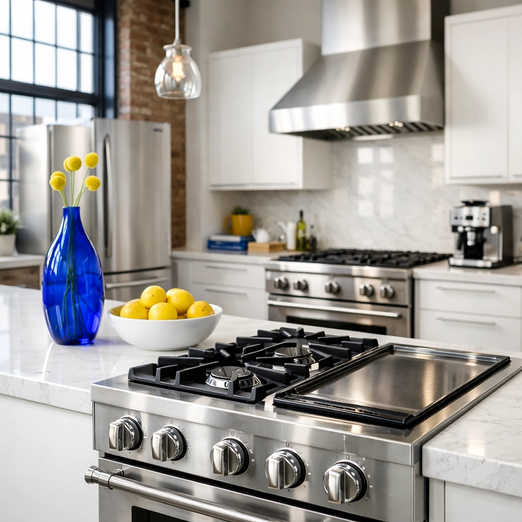 Spotless kitchen in East Cambridge loft after professional Deep House Cleaning Cambridge MA for high-end homes.
