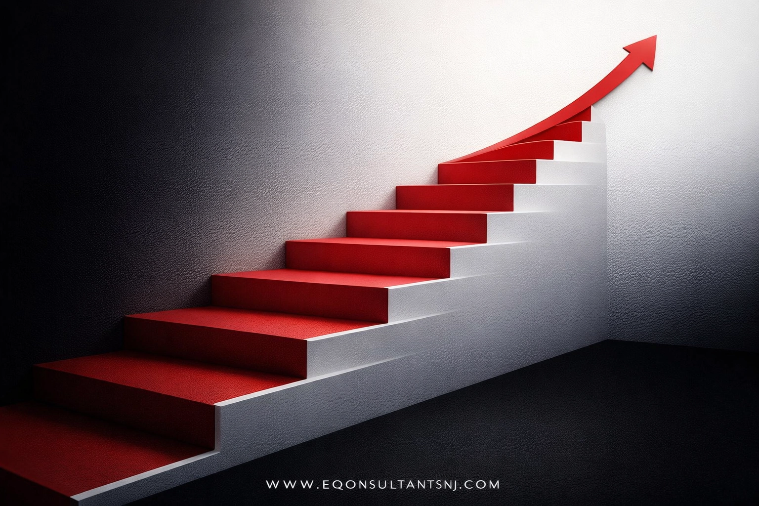 Modern staircase representing business growth from bookkeeping to fractional CFO services