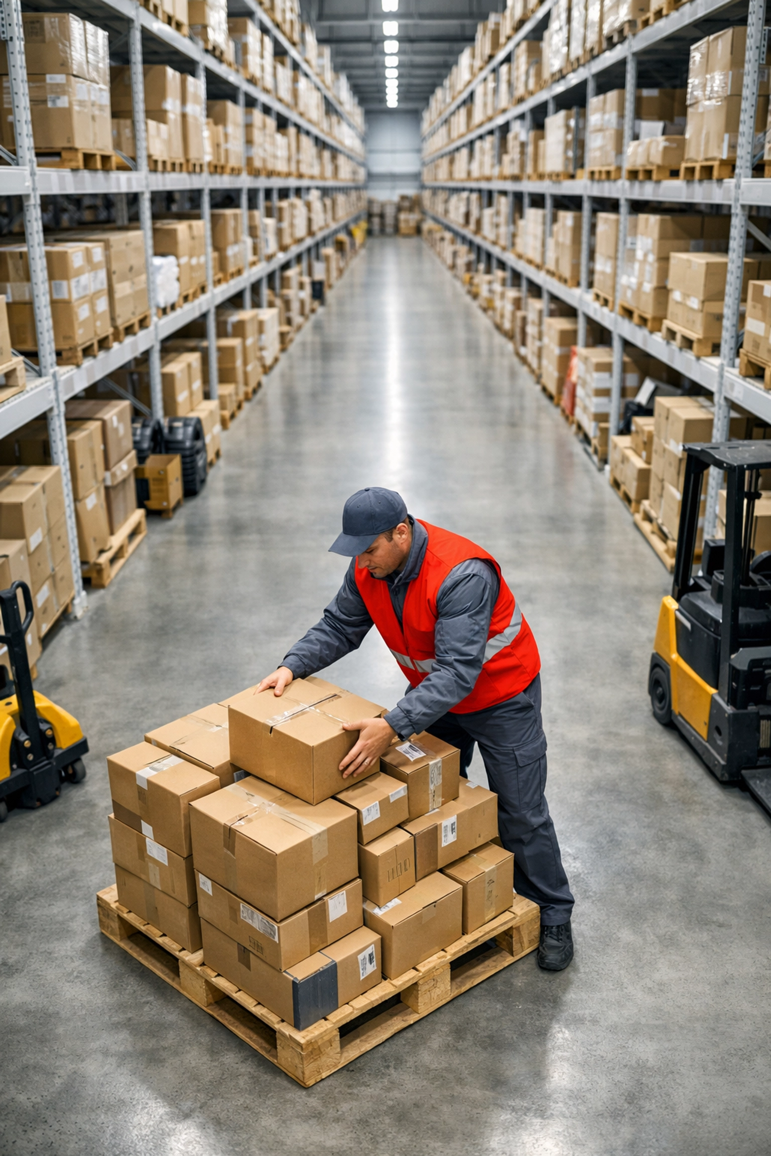 Professional staff managing inventory in a clean warehouse and fulfilment center in Hertford.