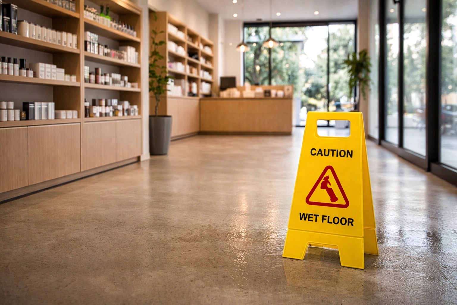 Retail store interior highlighting safety and property risks covered by general liability insurance
