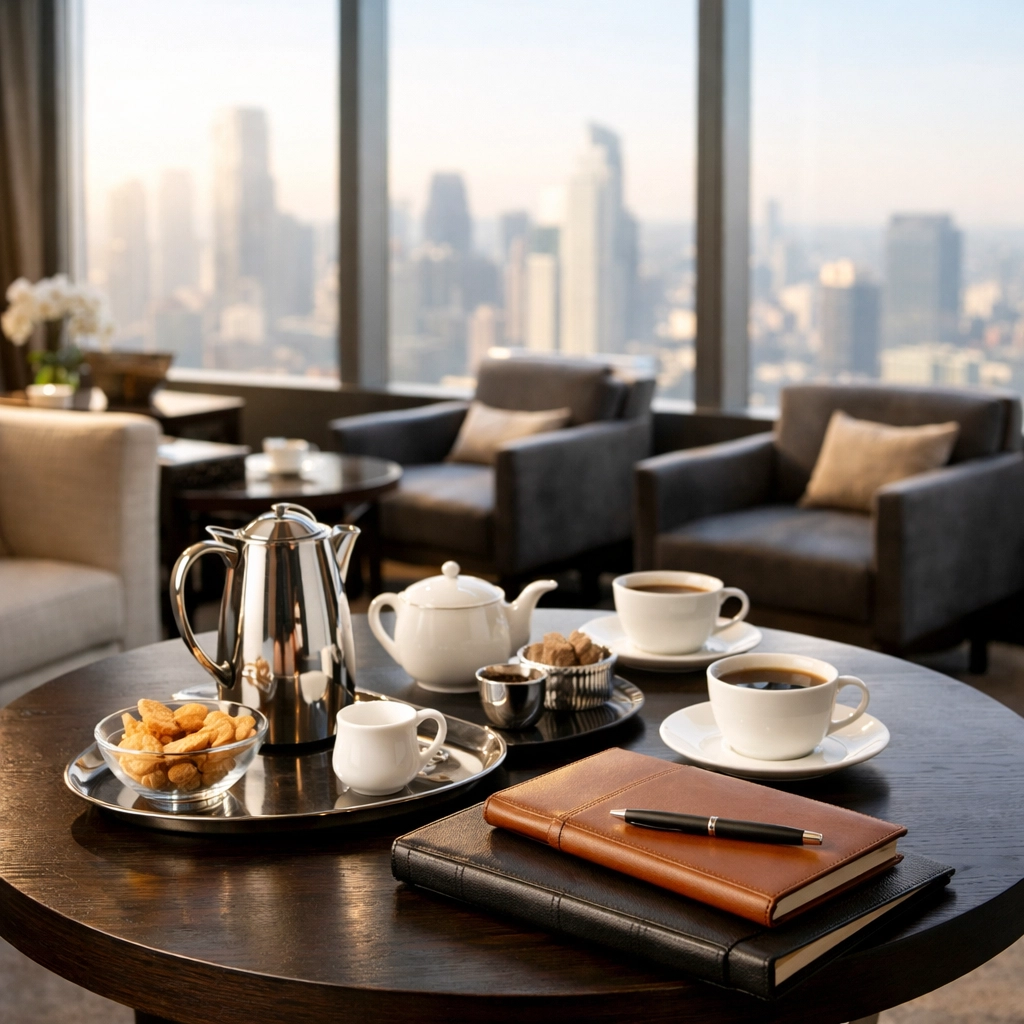 Luxury corporate hospitality lounge for executive networking and Super Bowl brand strategy meetings.