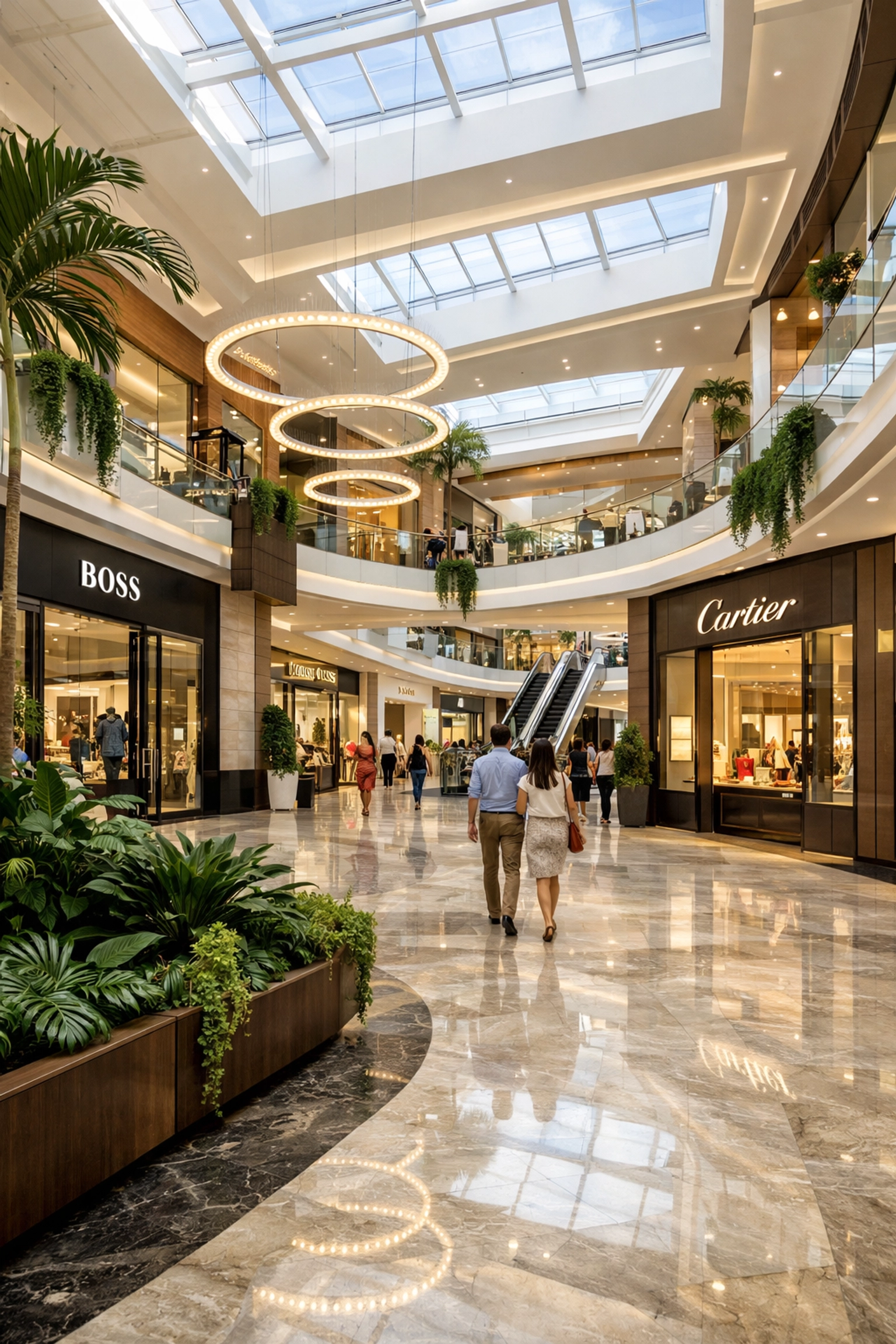 Upscale shopping mall interior in Escazú Santa Ana Costa Rica Central Valley
