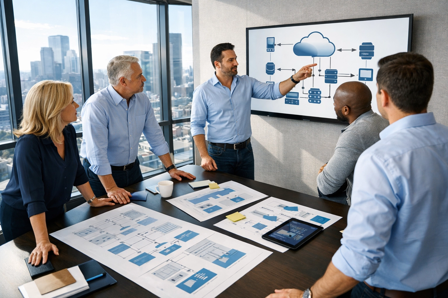 Fortune 100 executives planning a national cloud readiness and AI workforce development strategy.