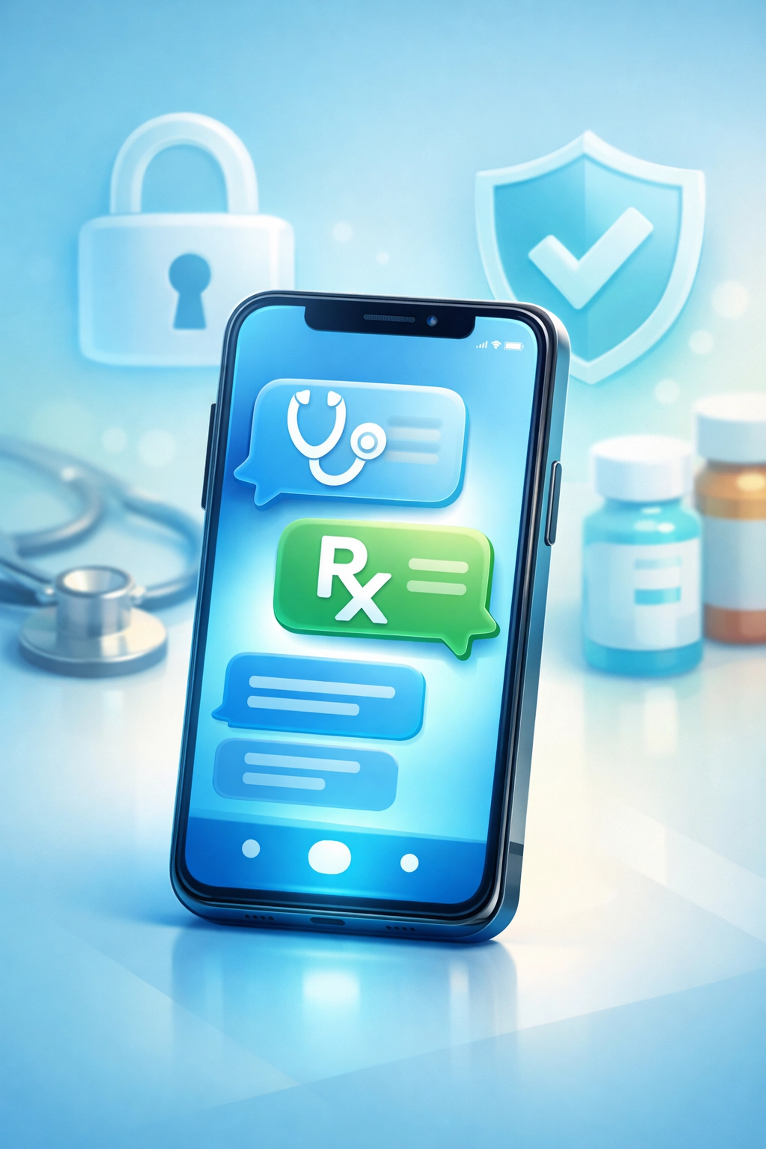 Secure medical messaging on smartphone for same-day online doctor consultations