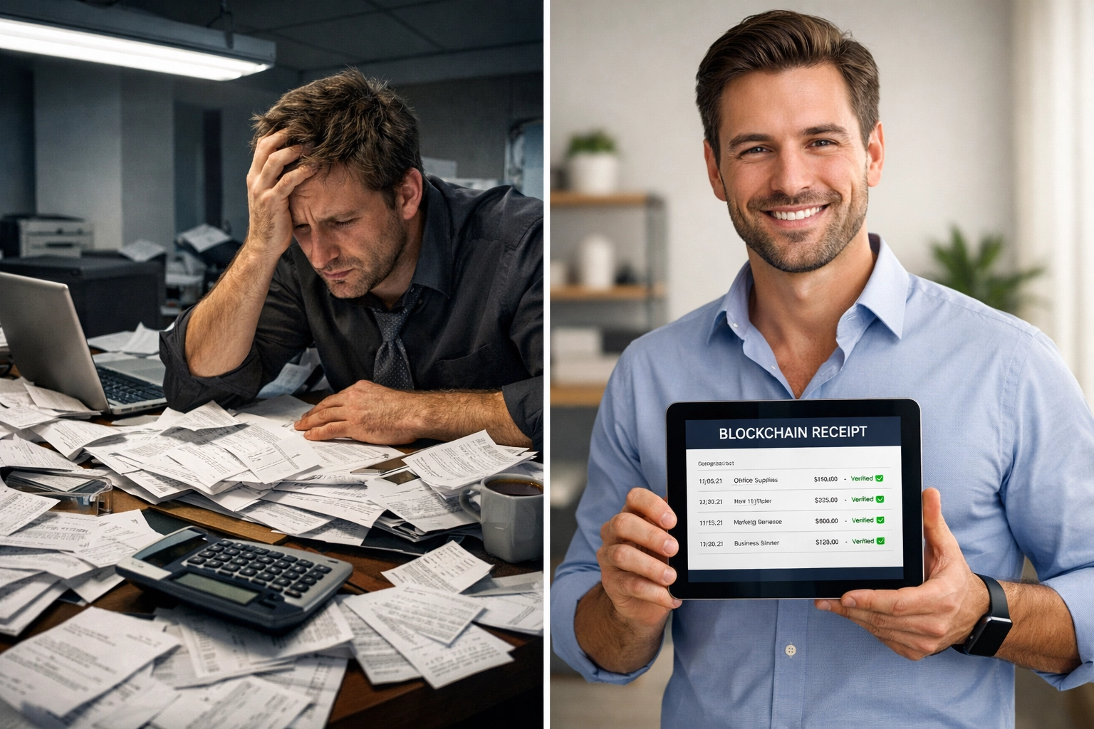 Traditional paper receipts versus blockchain crypto accounting system for tax documentation