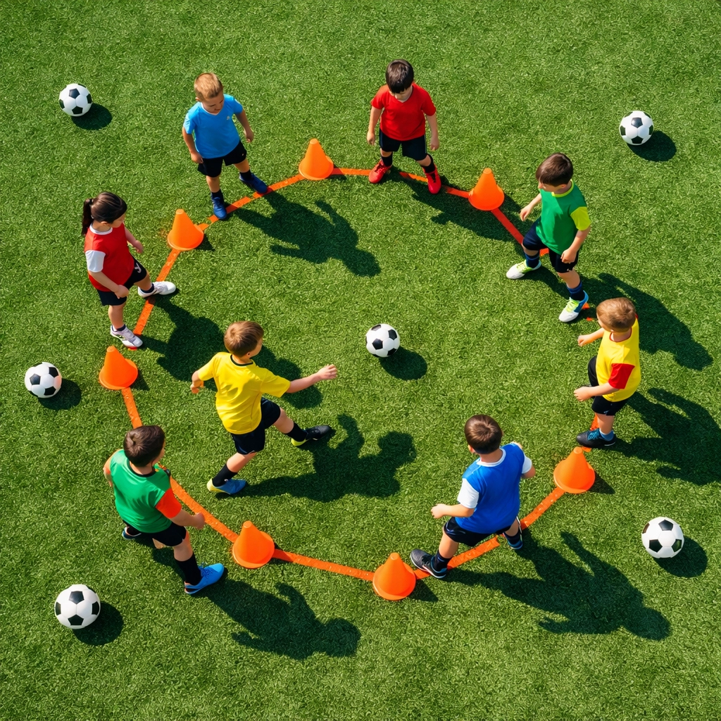 Youth soccer training drill at MB Sports Academy Orlando Florida