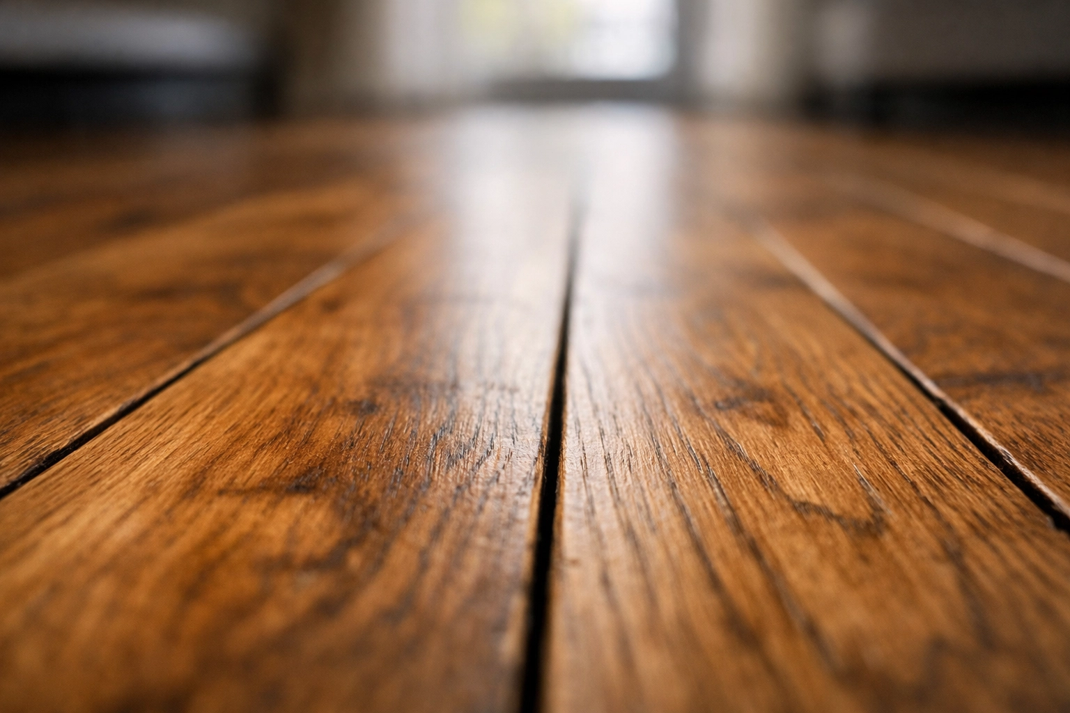 Hardwood floor gaps caused by Chicago winter dryness and humidity changes