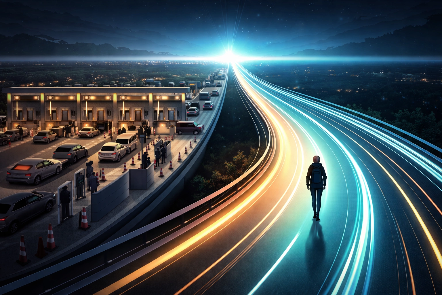 A merchant choosing a fast, open crypto payment path over a blocked, fee-heavy one, illustrating Larecoin’s seamless transition from NOWPayments.