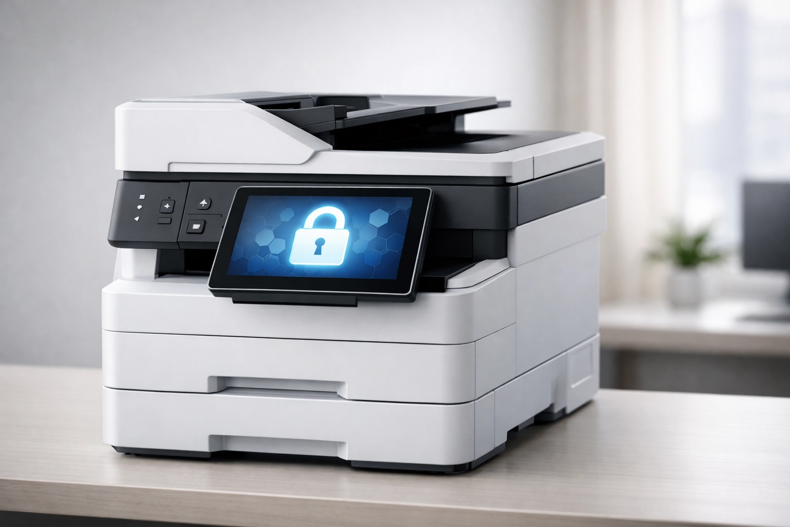 Modern office printer with security features for protecting client tax data