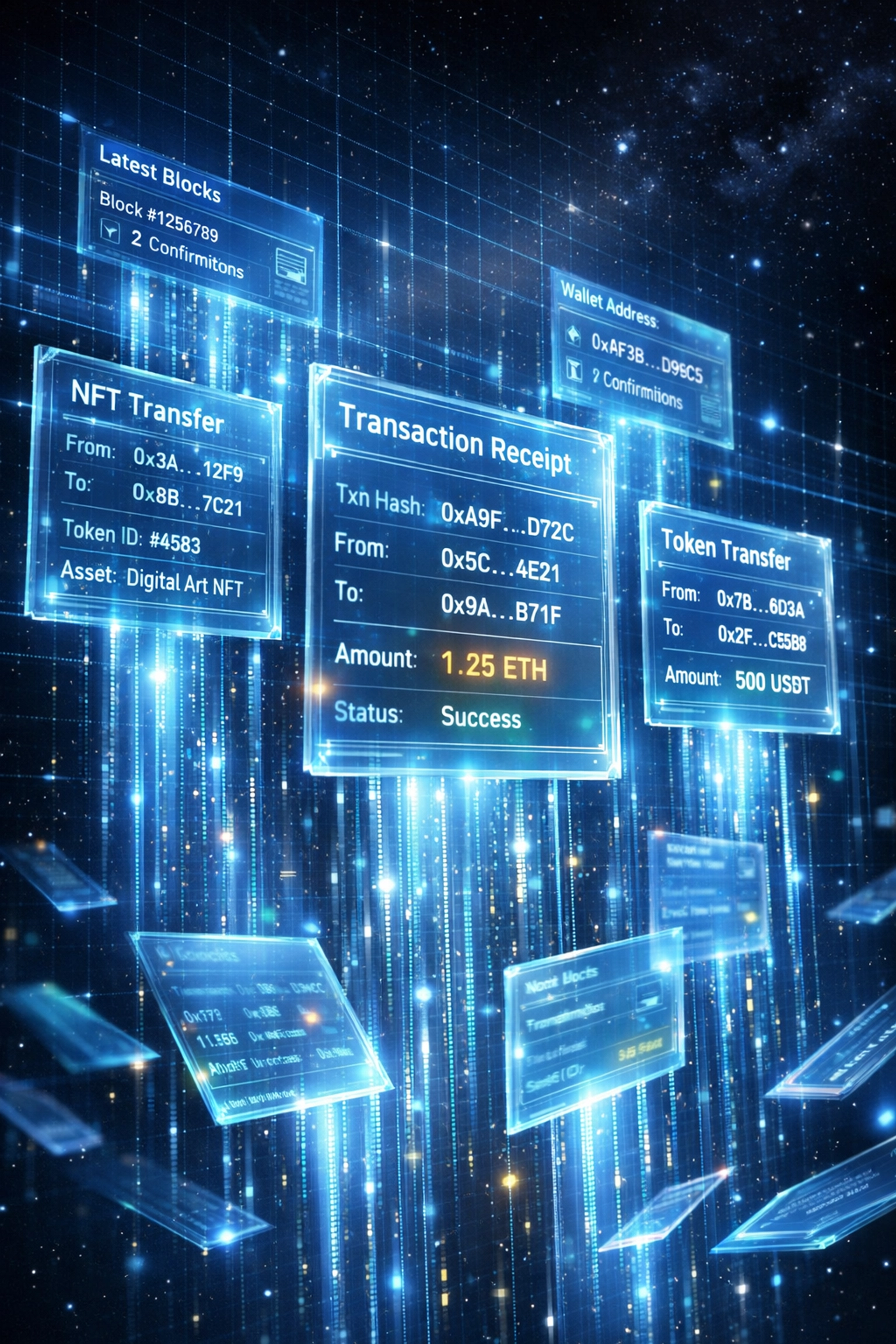 LareScan blockchain explorer displaying NFT receipts and verified transaction data