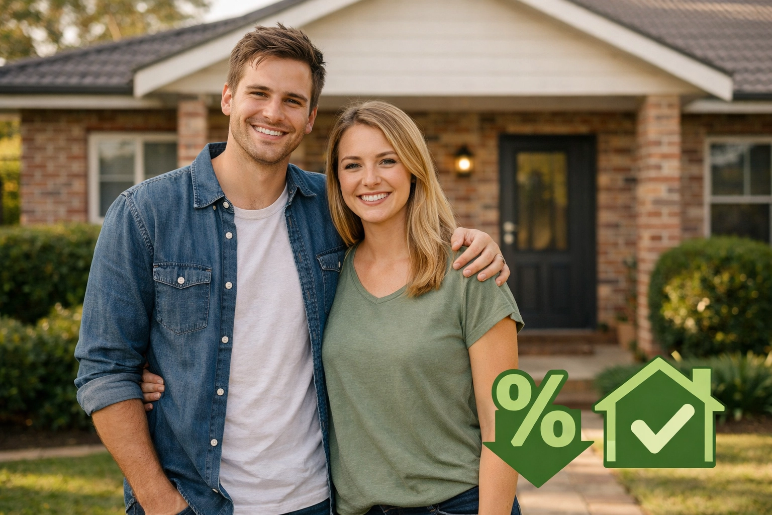 Happy Australian homeowners after successfully refinancing their home loan