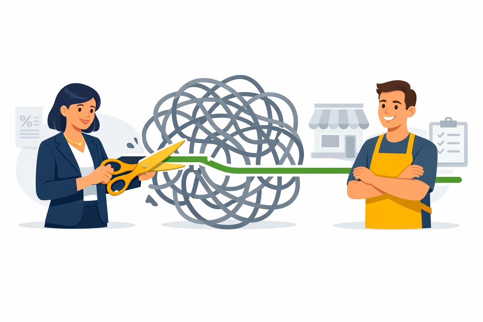 A tax professional helping a New Haven small business owner simplify complex tax laws and filing.