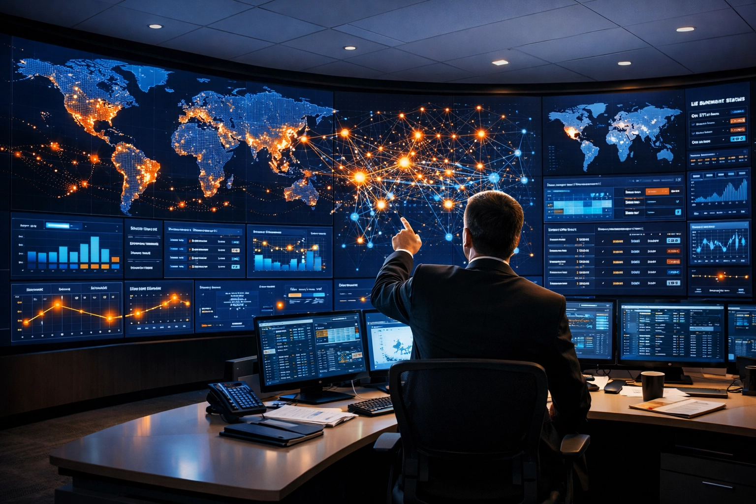 Supply chain management companies using a 4PL control tower for real-time strategic oversight and visibility.