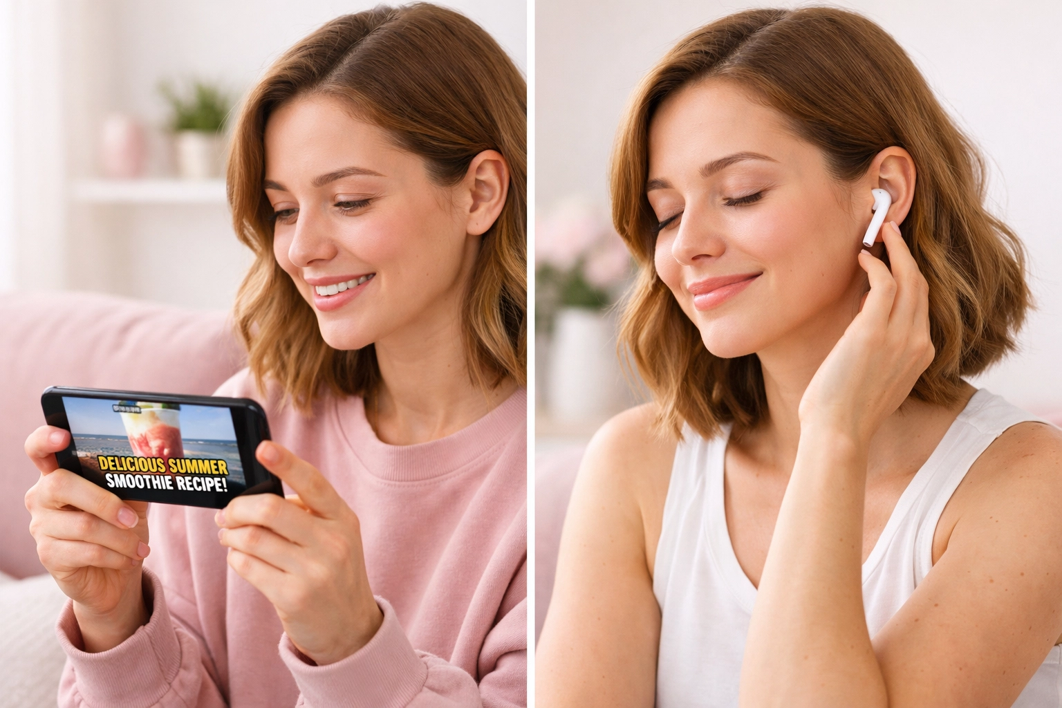 Person watching Instagram content with and without sound showing importance of captions