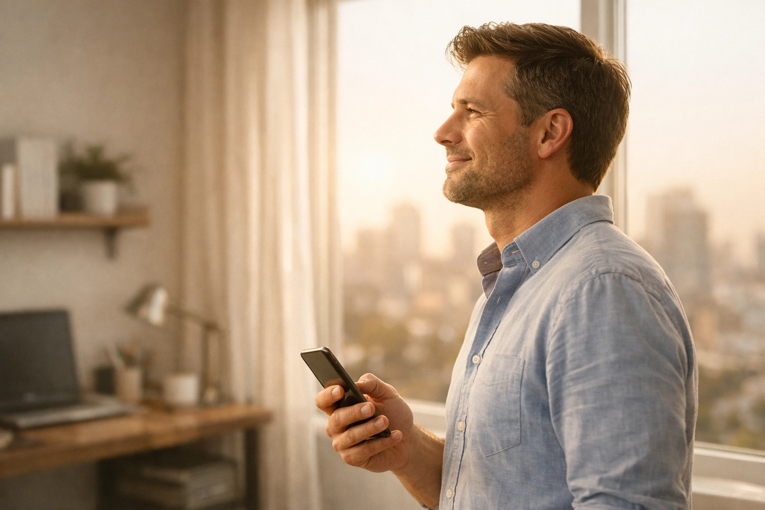 A relieved man successfully getting a 2500 dollar loan with bad credit in Canada.
