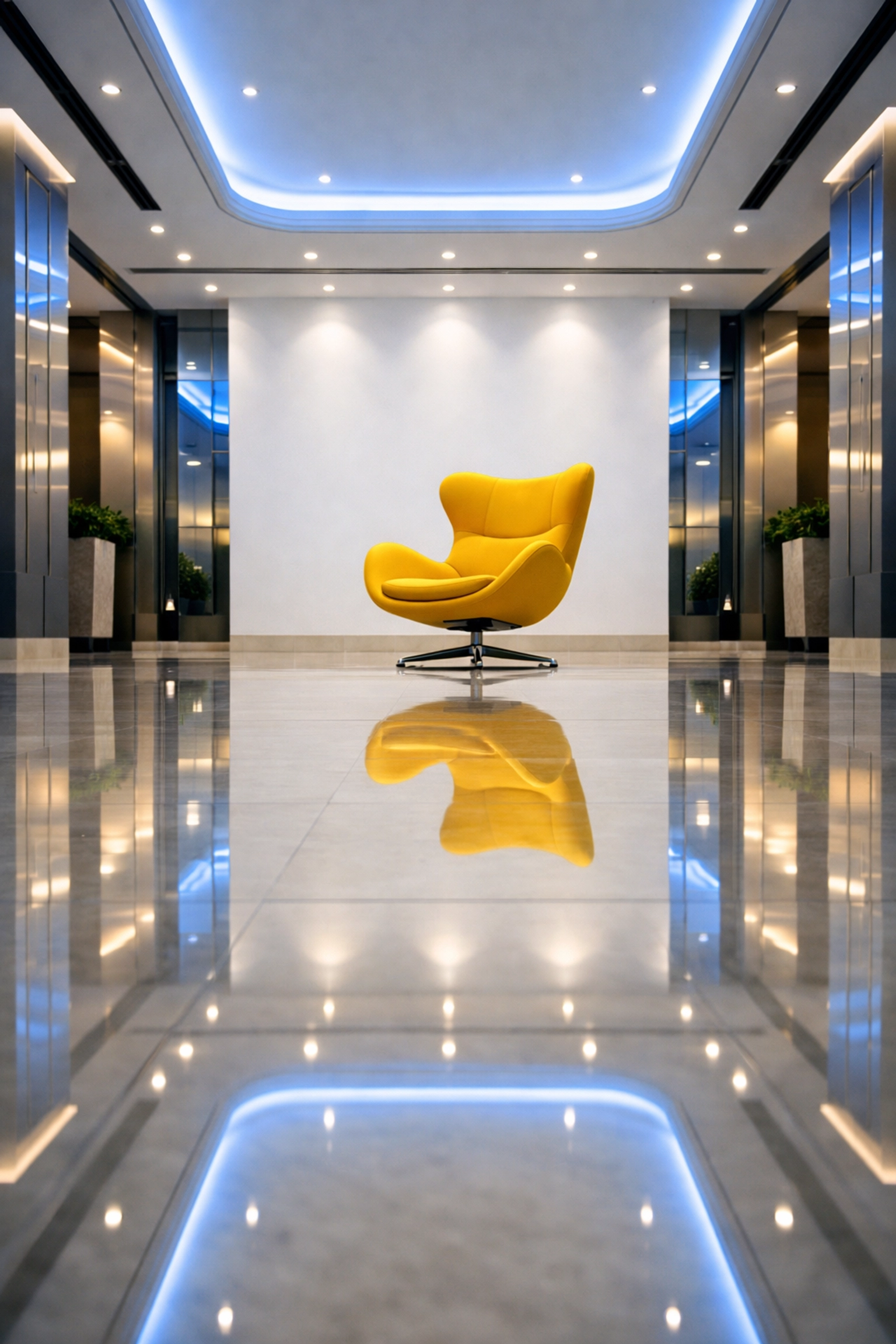 Spotless modern reception area with polished floors showcasing professional Commercial Cleaning Leominster.