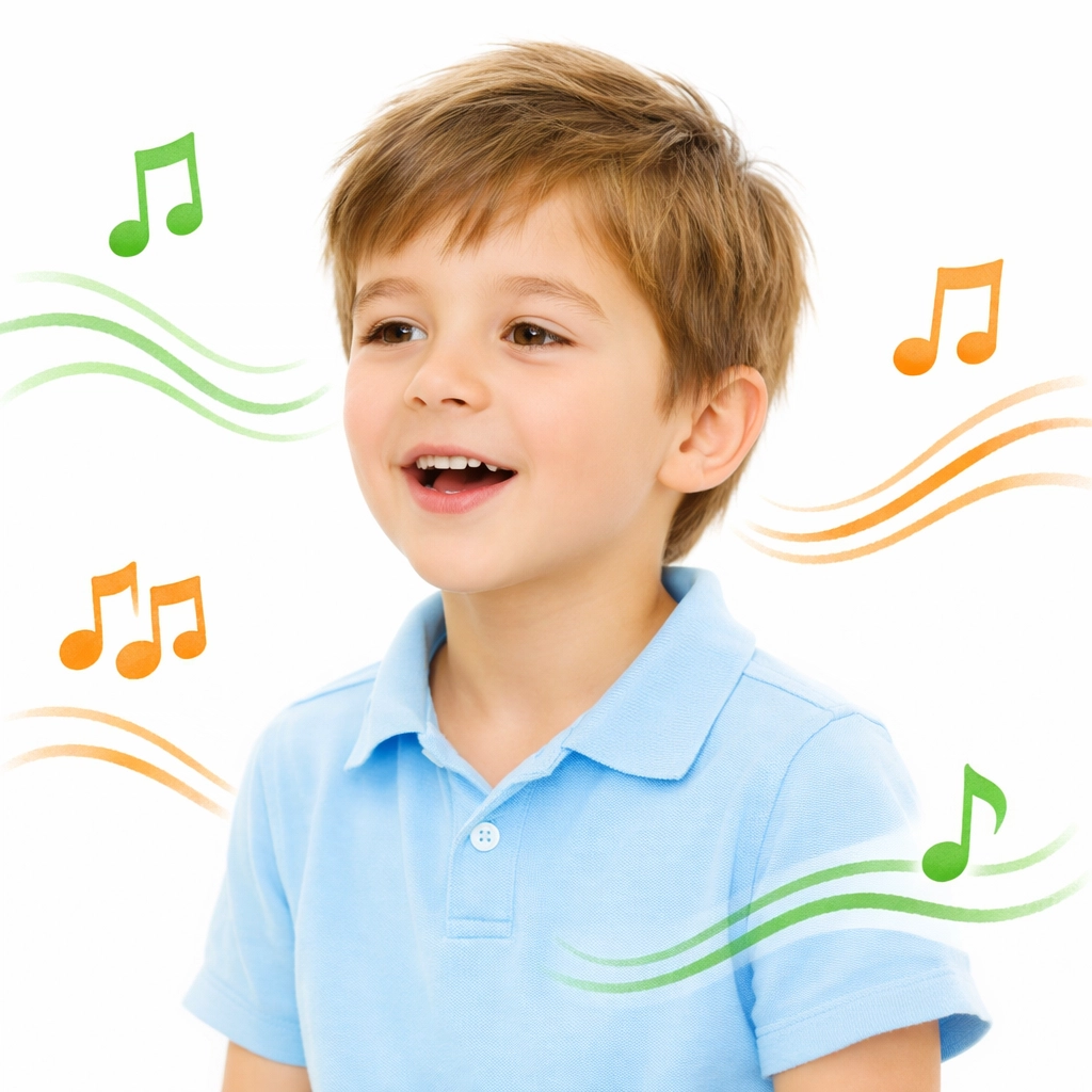A young boy using a kind and respectful tone of voice to communicate with confidence and grace.