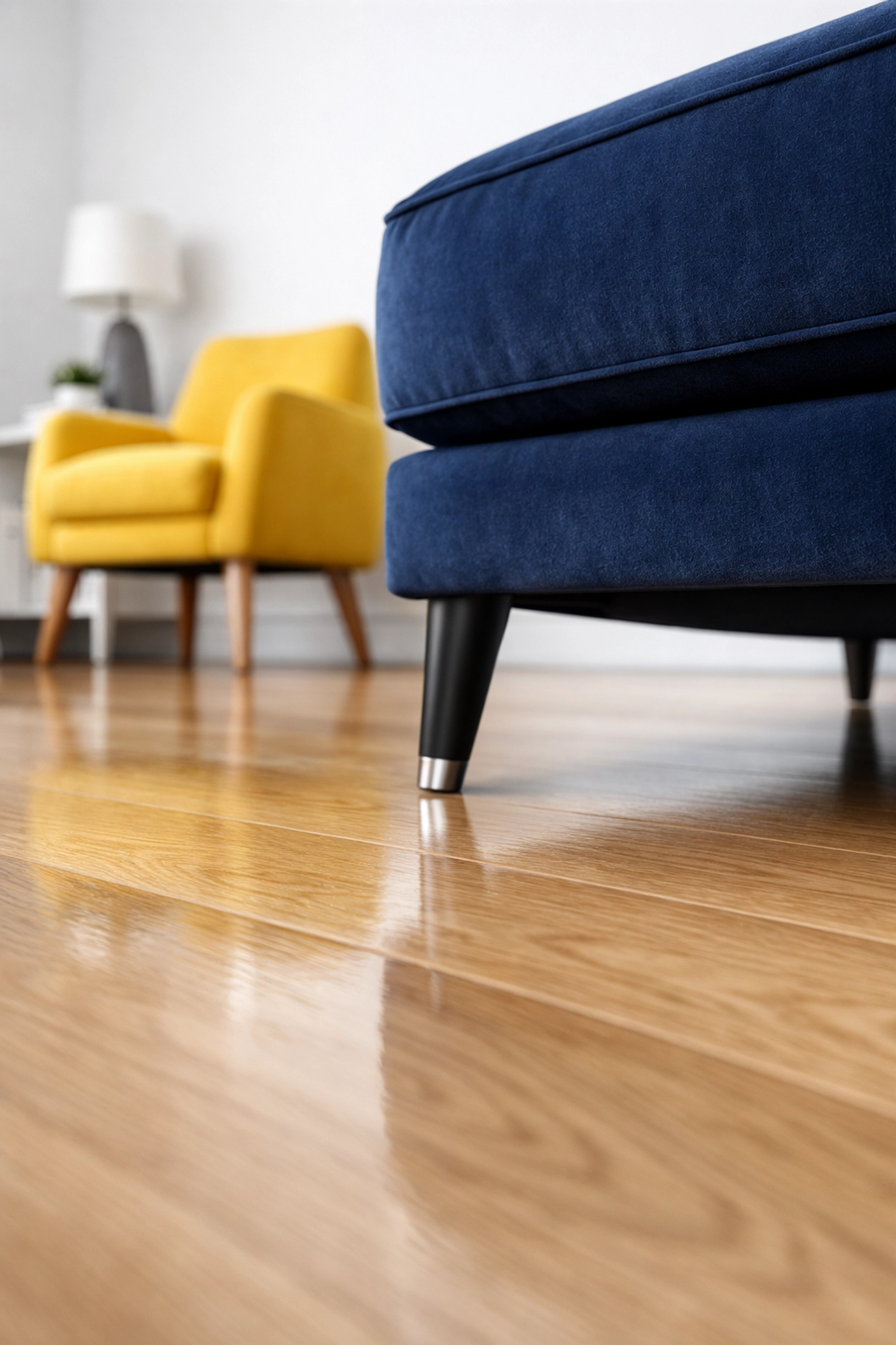 Polished hardwood floors and clean living room furniture in a deep cleaned Franklin residence.
