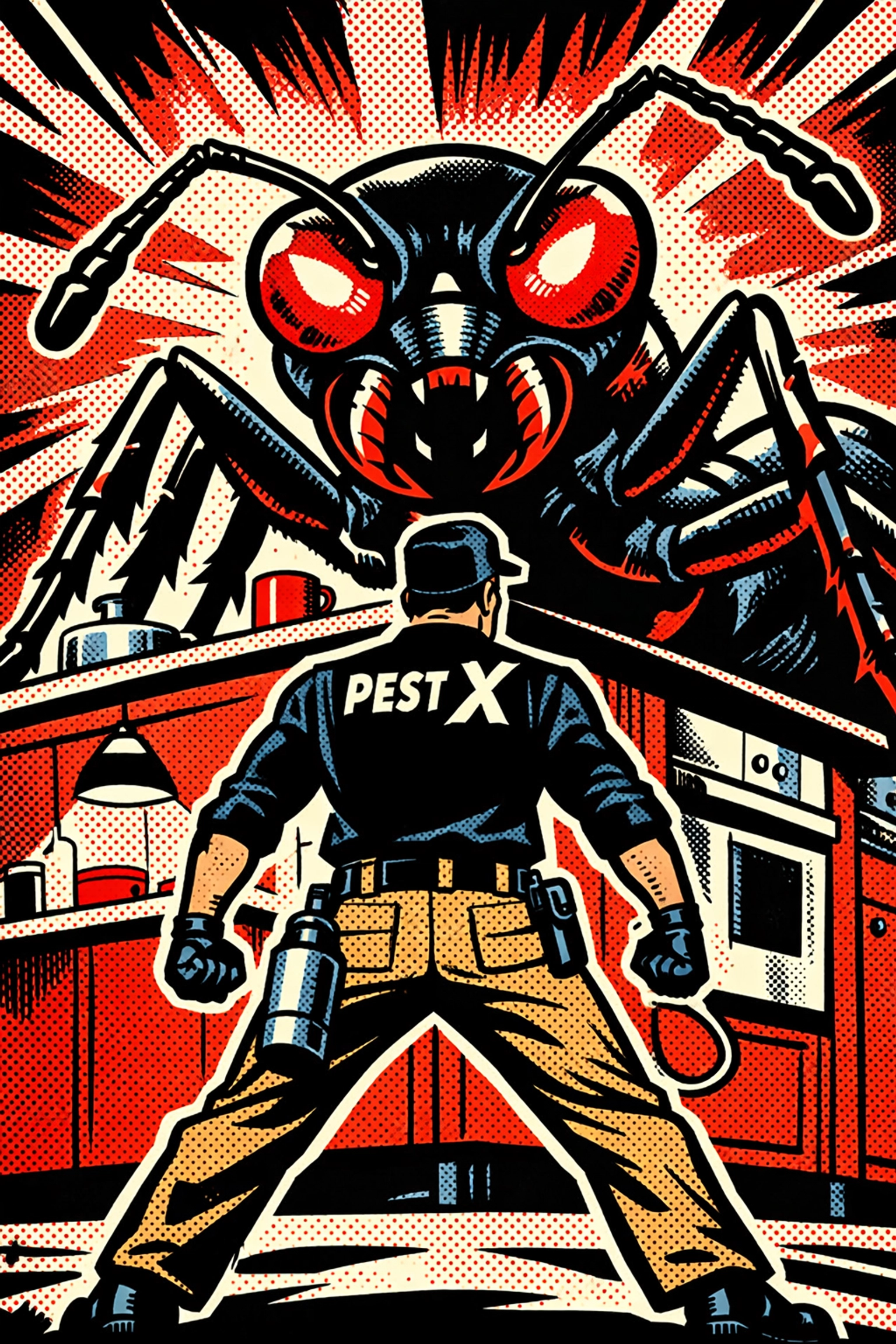 Professional ant control in Walker County AL featuring a Pest X technician stopping an infestation.