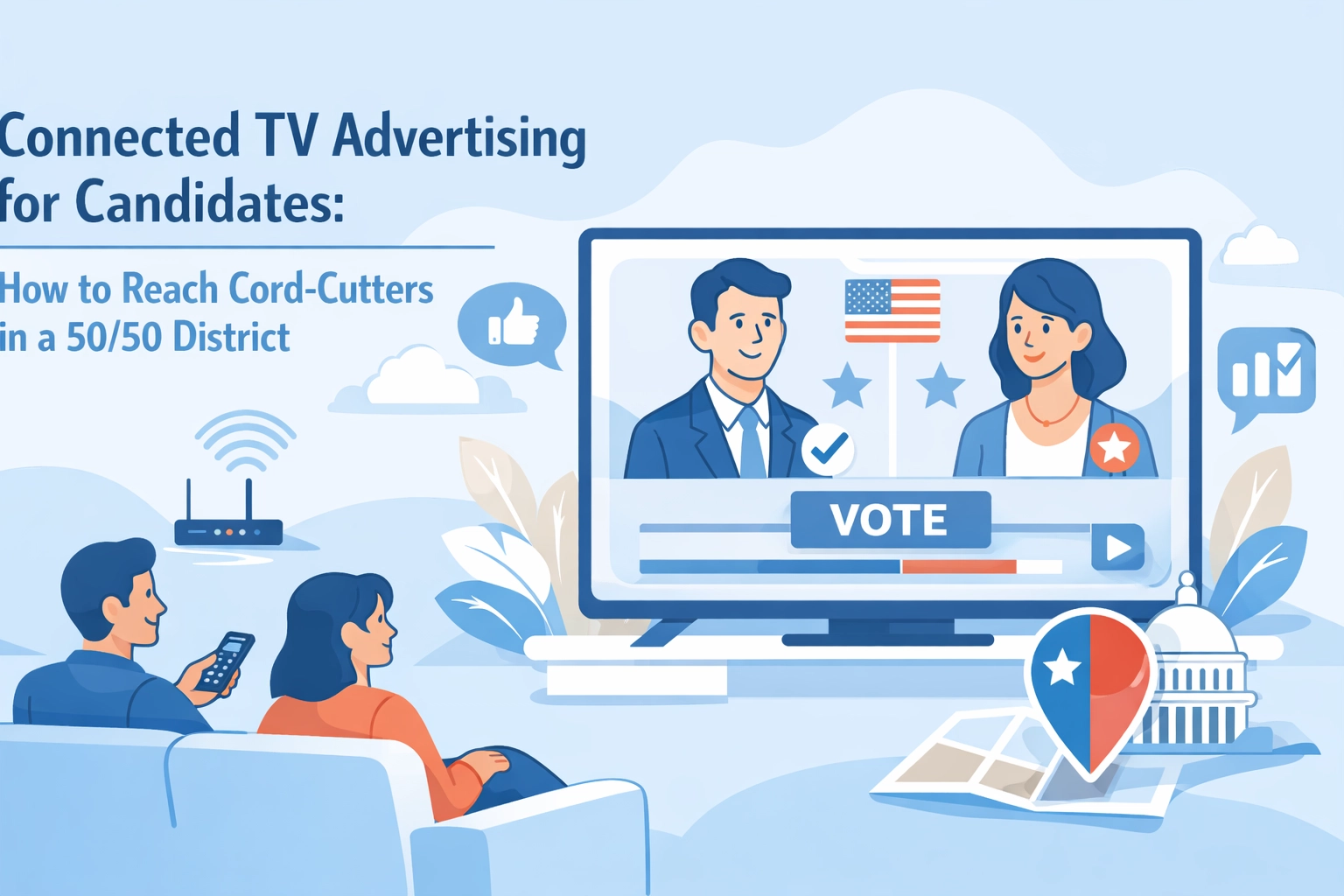 [HERO] Connected TV Advertising for Candidates: How to Reach Cord-Cutters in a 50/50 District