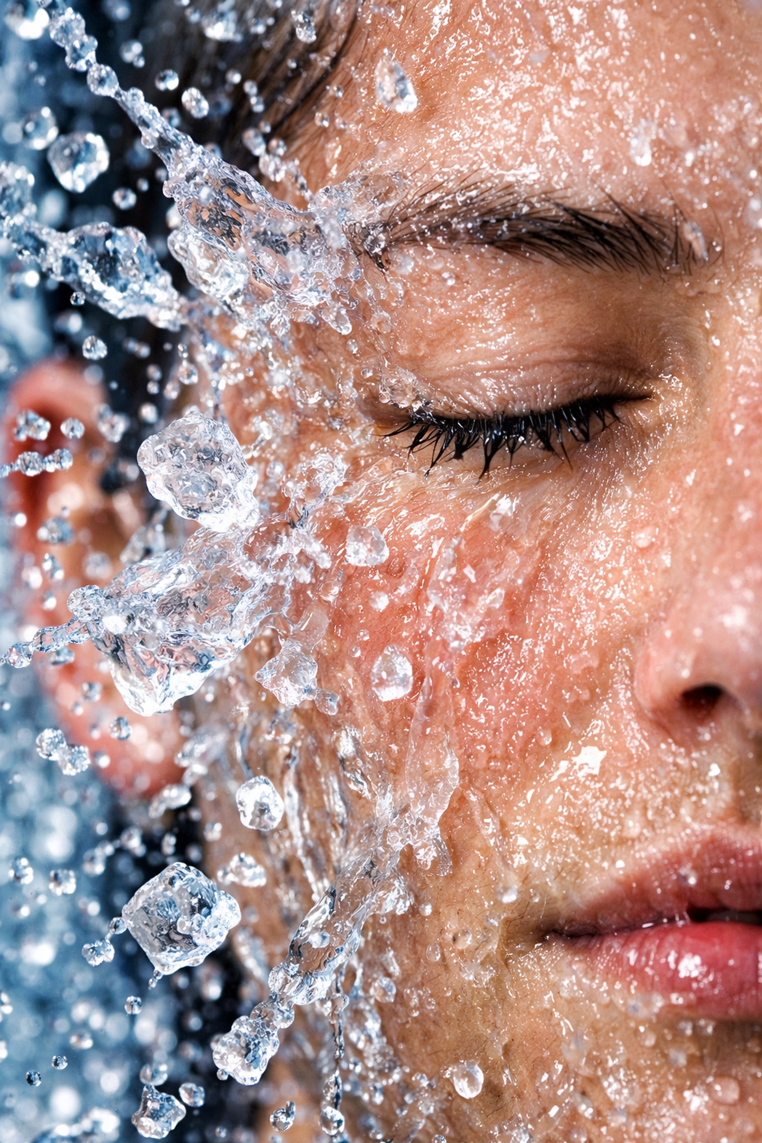 Splashing cold water on the face to trigger the mammalian dive reflex and reset the nervous system.