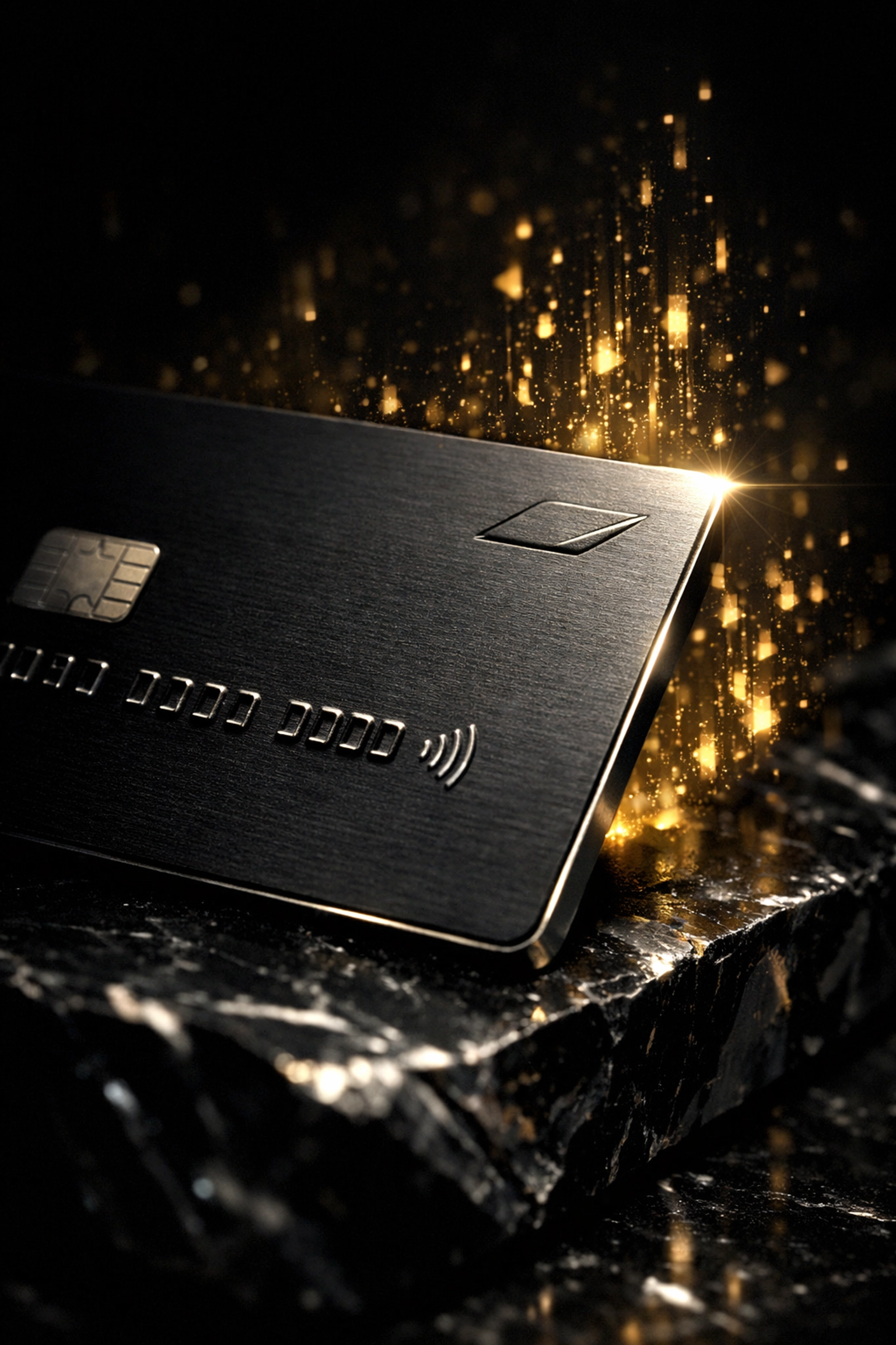 A premium matte-black metal credit card representing the modern evolution and future of digital banking.