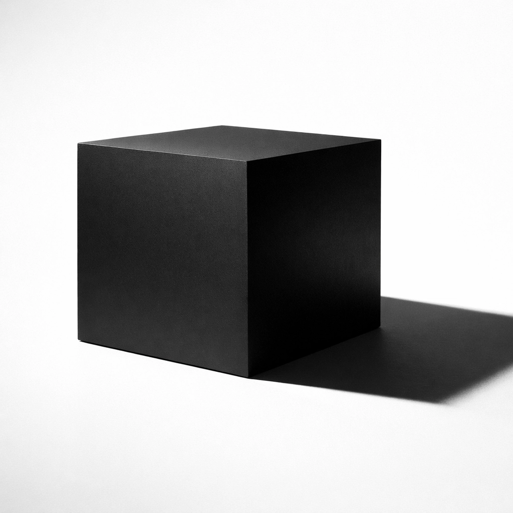 Minimalist black box representing business-in-a-box startup operations system