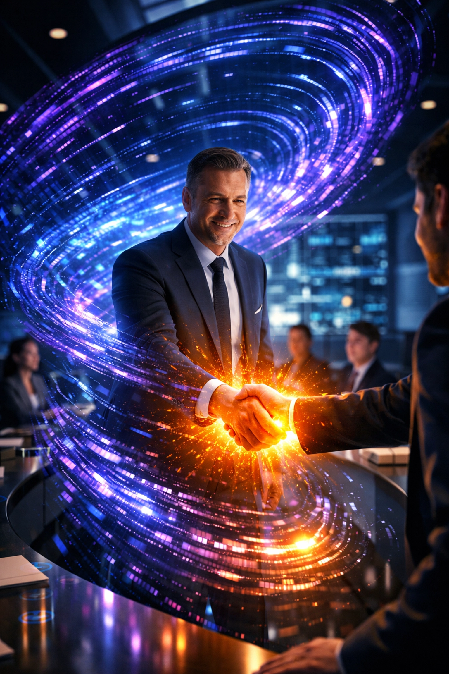 Empathische Führung im KI-Zeitalter durch persönliche Verbindung und digitale Strategie.