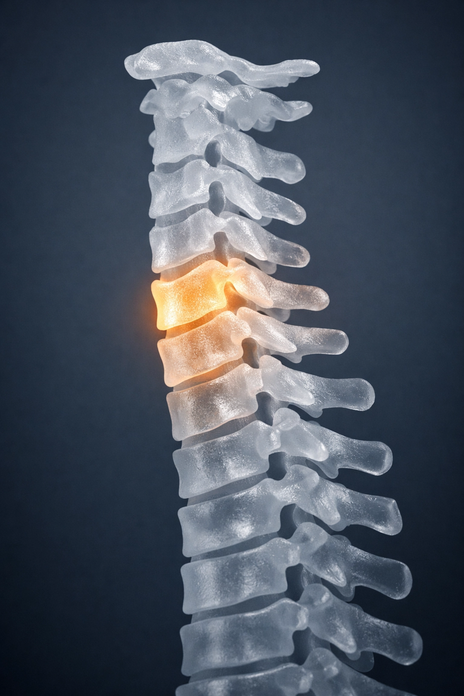 Illuminated spine model representing the foundation-first framework for chiropractic business alignment.