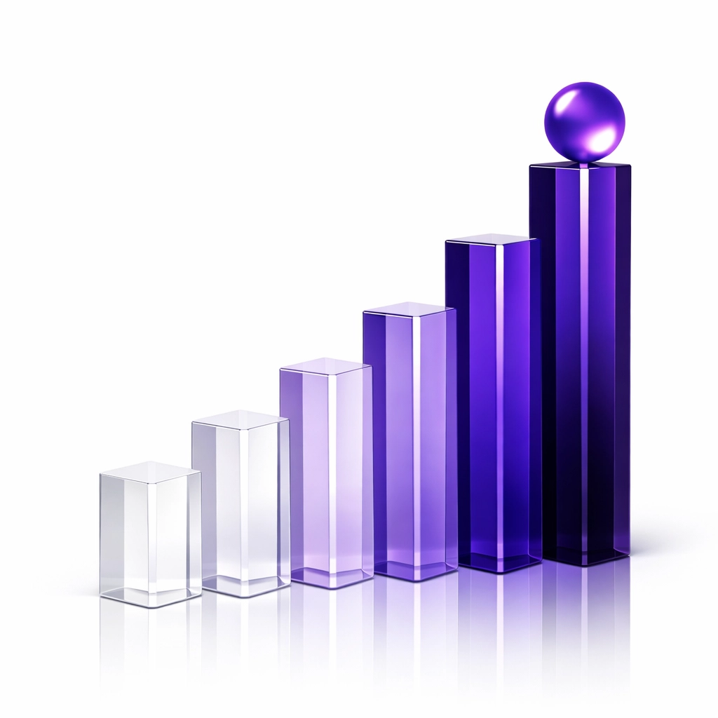 Abstract chart symbolizing balanced ledgers and monthly vendor tracking for small business bookkeeping.