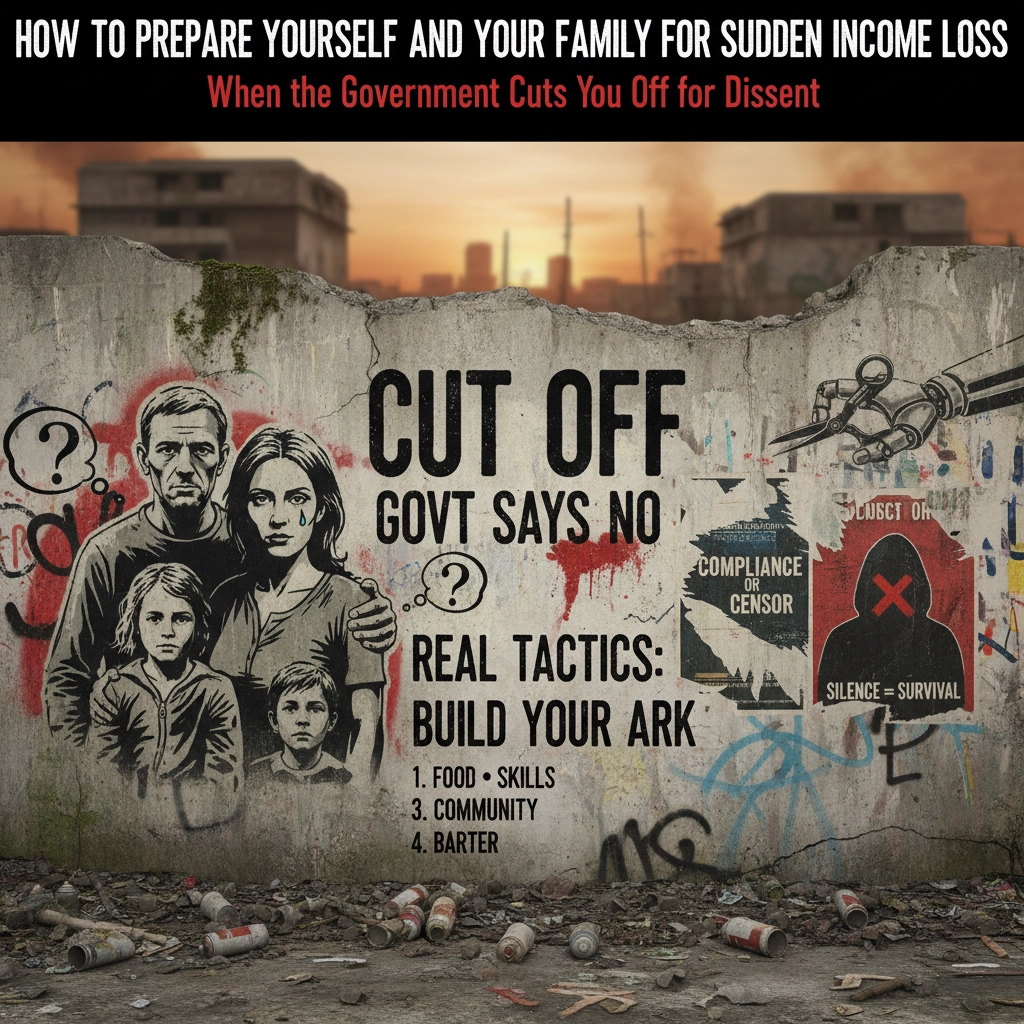 Featured image for How to Prepare Yourself and Your Family for Sudden Income Loss: Real Tactics When the Government Cuts You Off for Dissent
