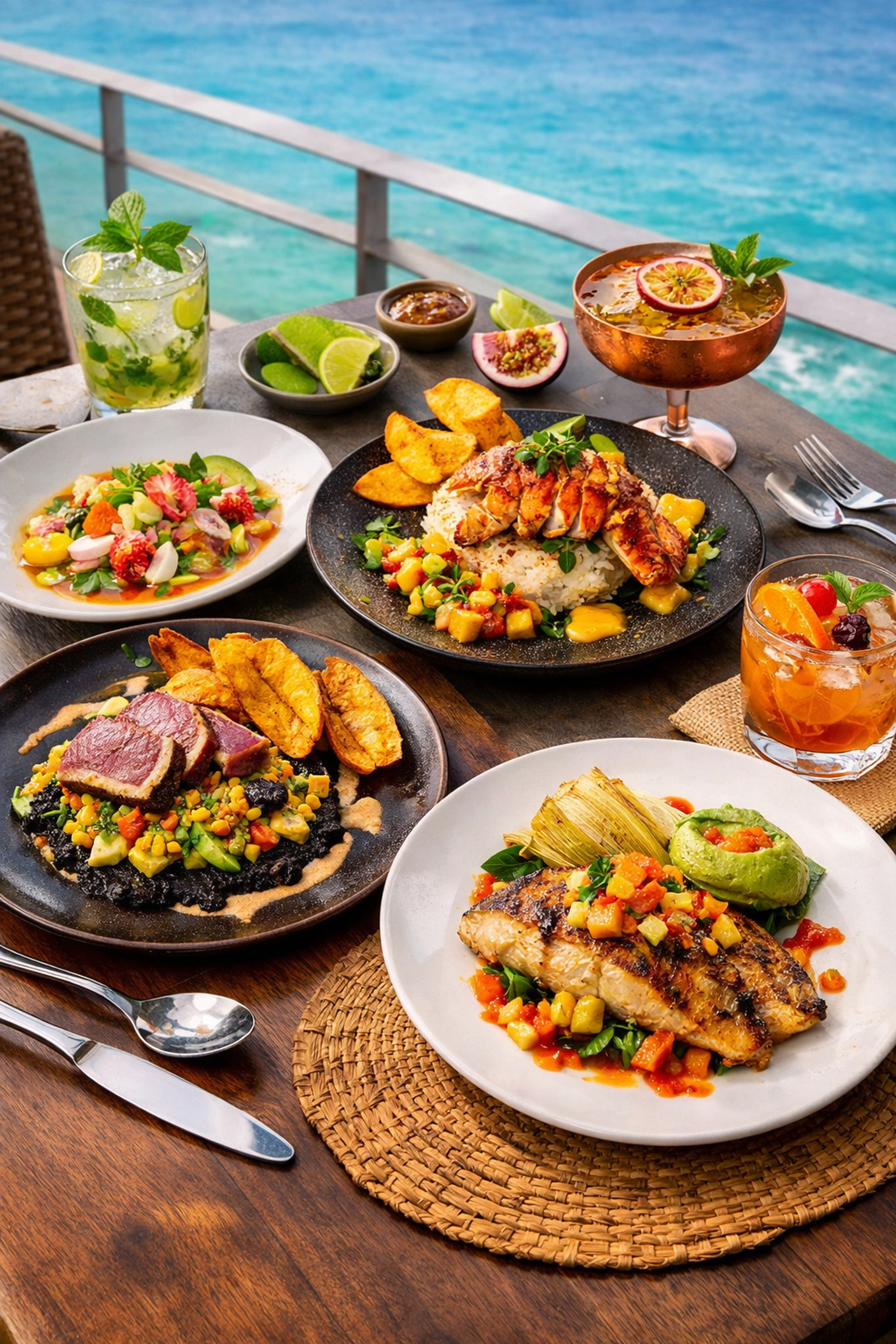 Caribbean fusion cuisine and rum cocktails at Hard Rock Hotel San Juan restaurant