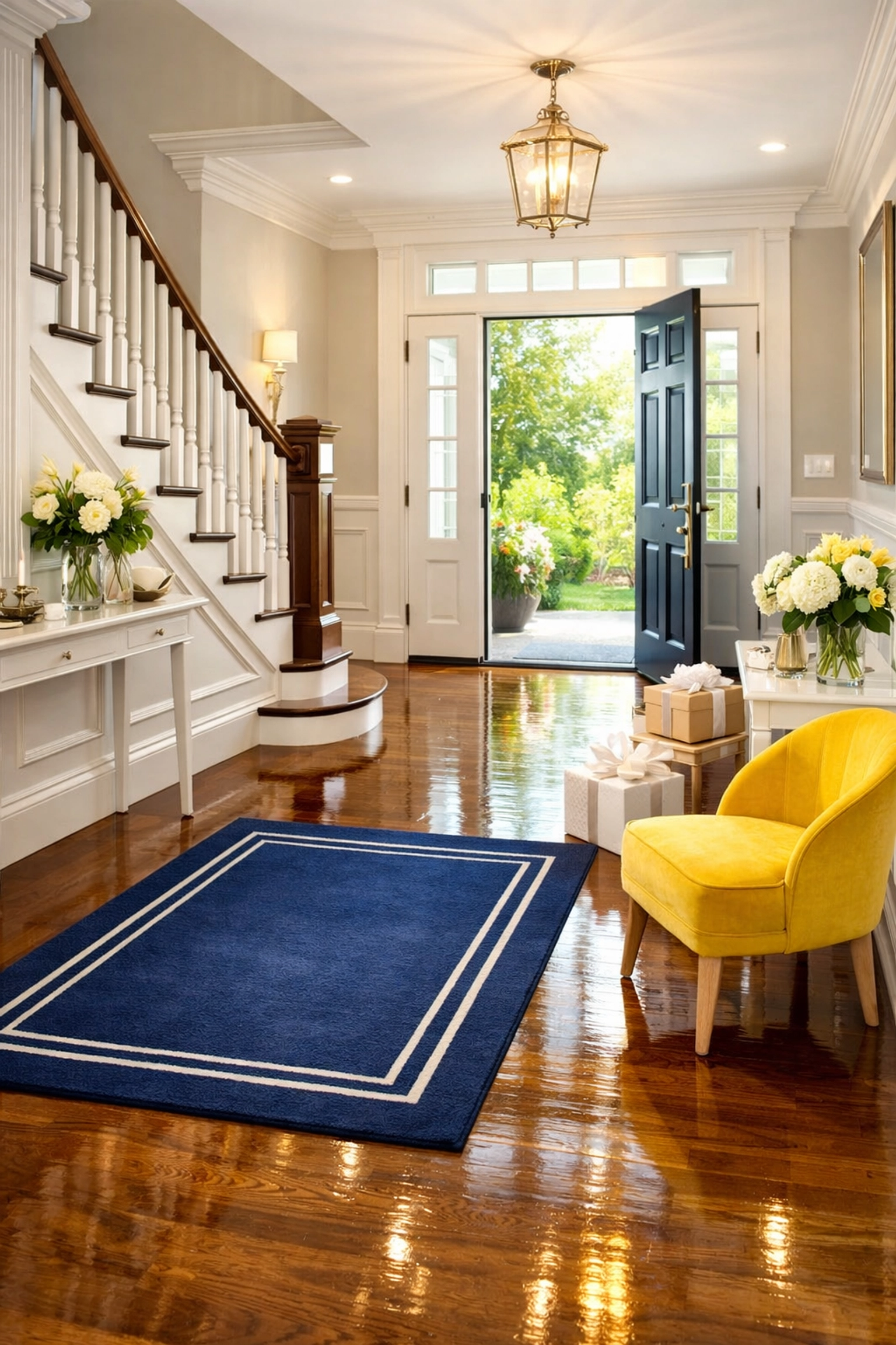 Polished Newton MA entryway showing results of expert deep cleaning services.