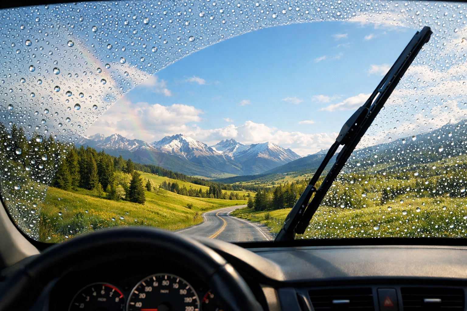 New windshield wipers providing clear visibility for spring driving in Airdrie.