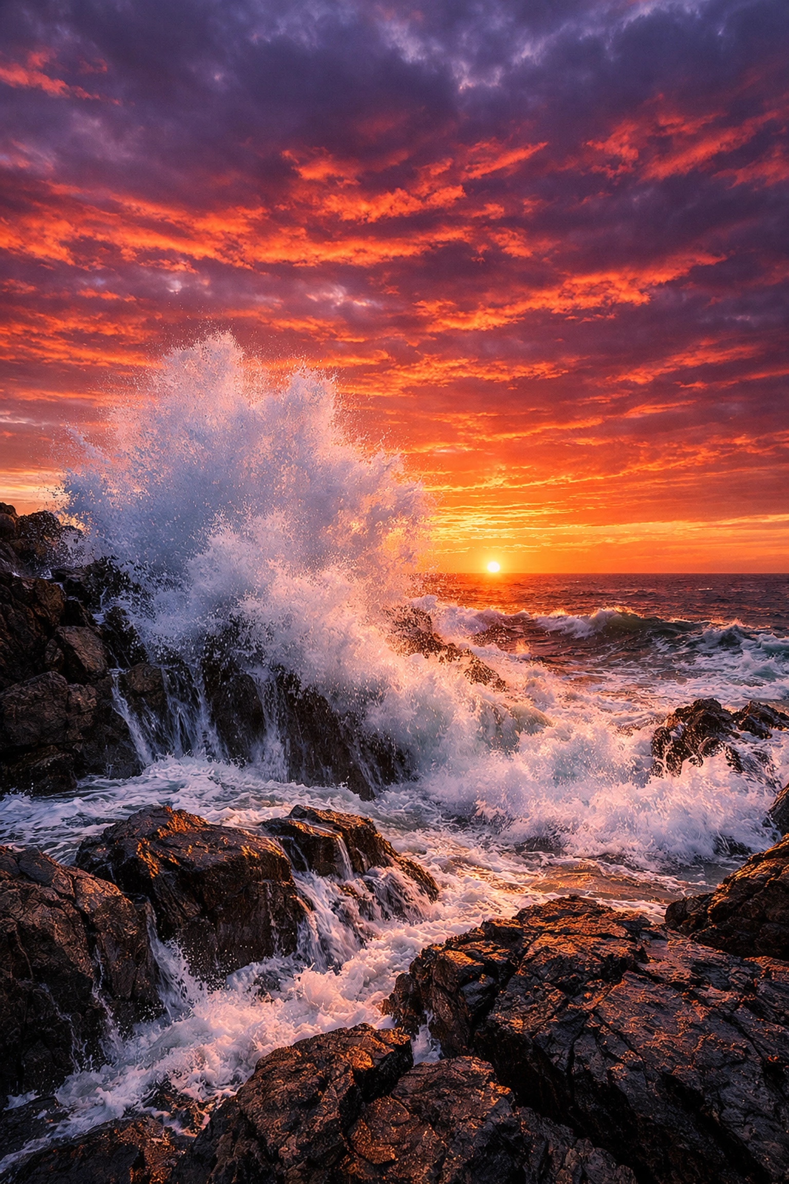 High-quality coastline sunrise photo showing sharp details after smart image compression.