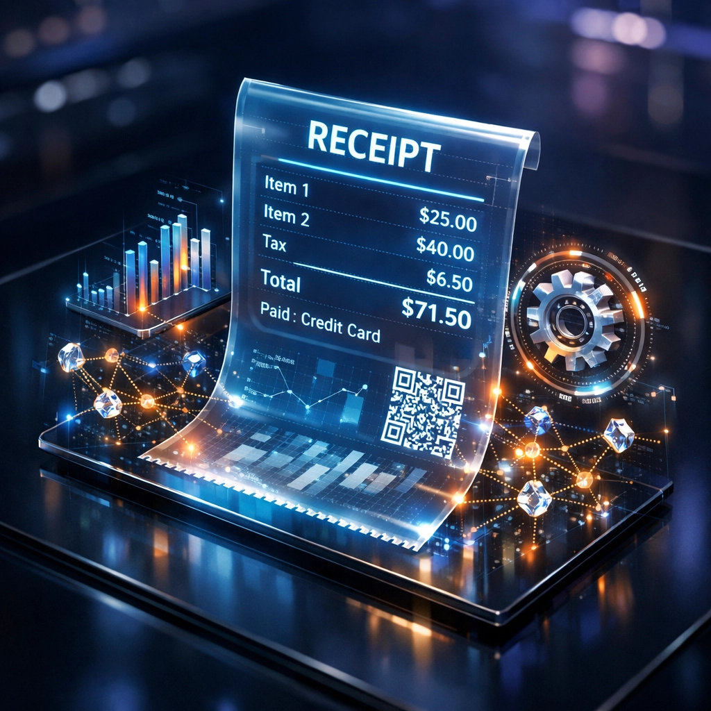 Larecoin NFT receipts visualizing automated crypto accounting and real-time transaction data.