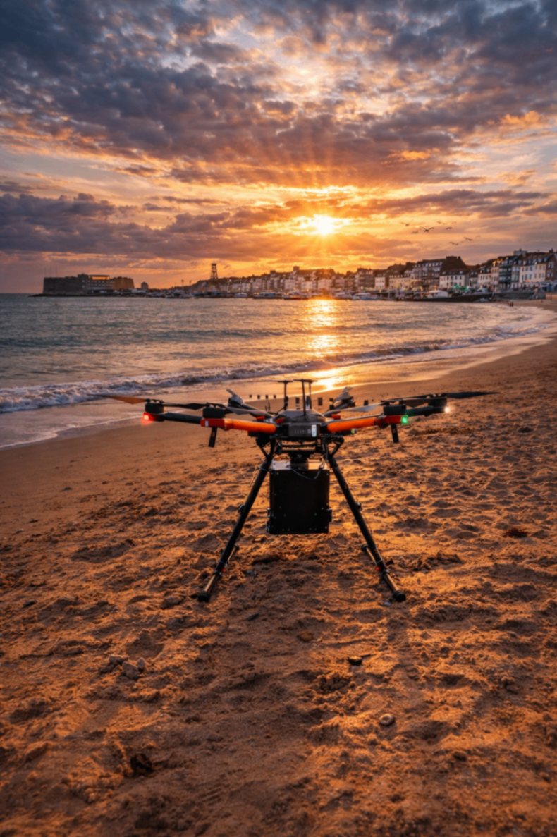 Professional Drone for Ash Scattering at Beach