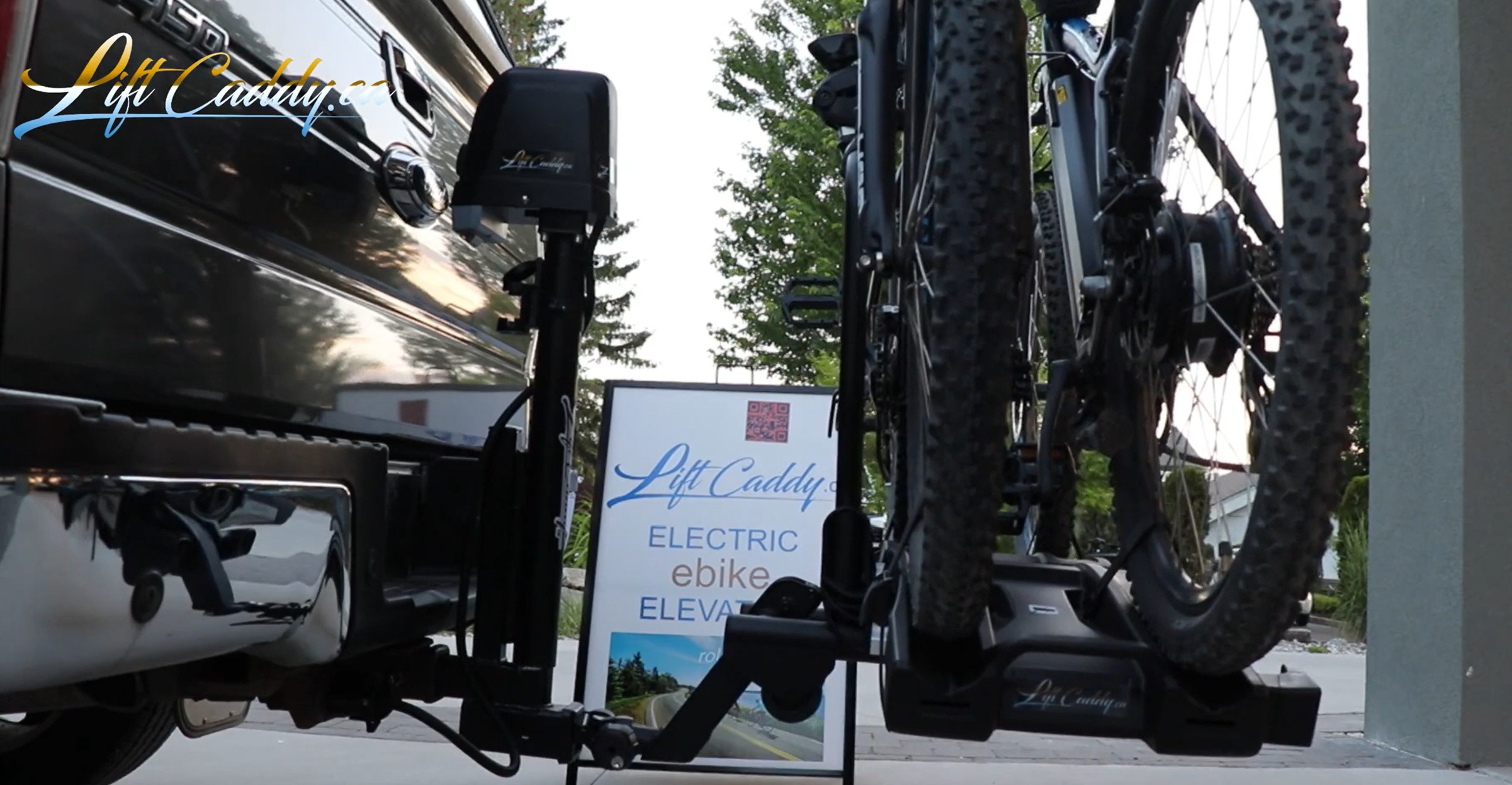 Lift Caddy Electric e-bike Elevator mounted to 2-inch hitch