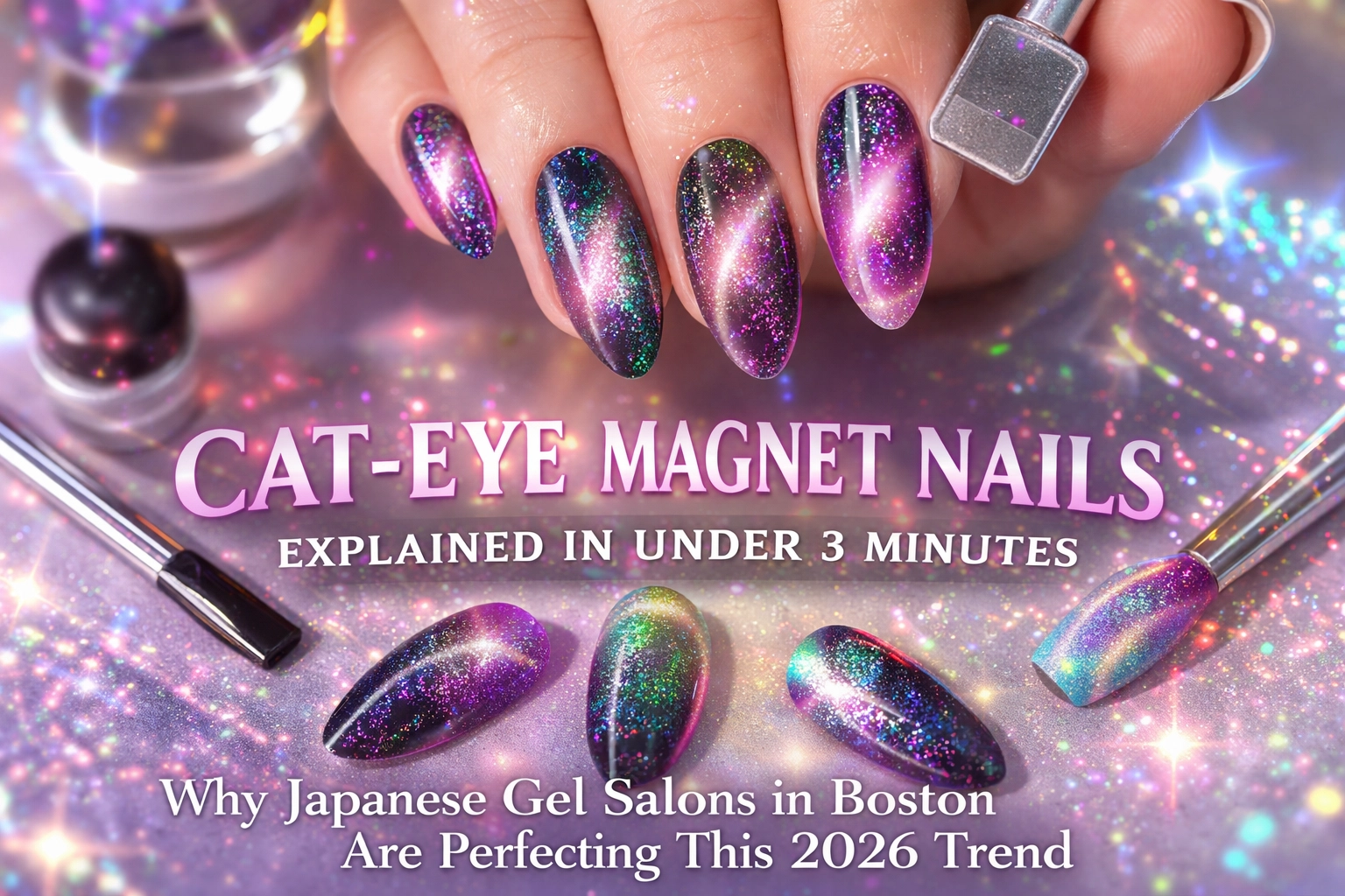 [HERO] Cat-Eye Magnet Nails Explained in Under 3 Minutes: Why Japanese Gel Salons in Boston Are Perfecting This 2026 Trend