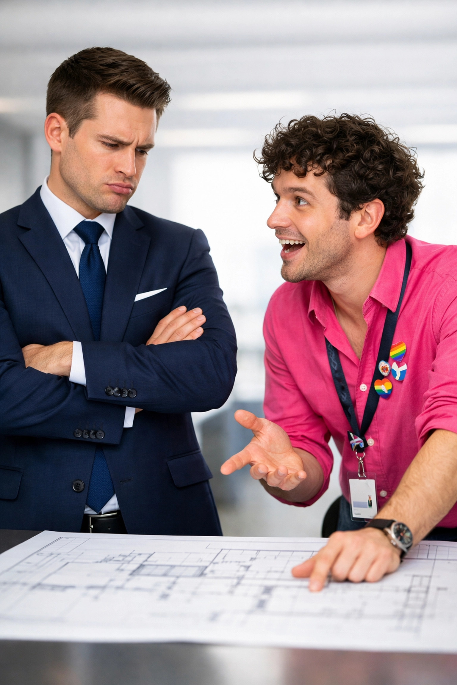 A grumpy boss and sunny assistant in a workplace rivals MM romance office setting.