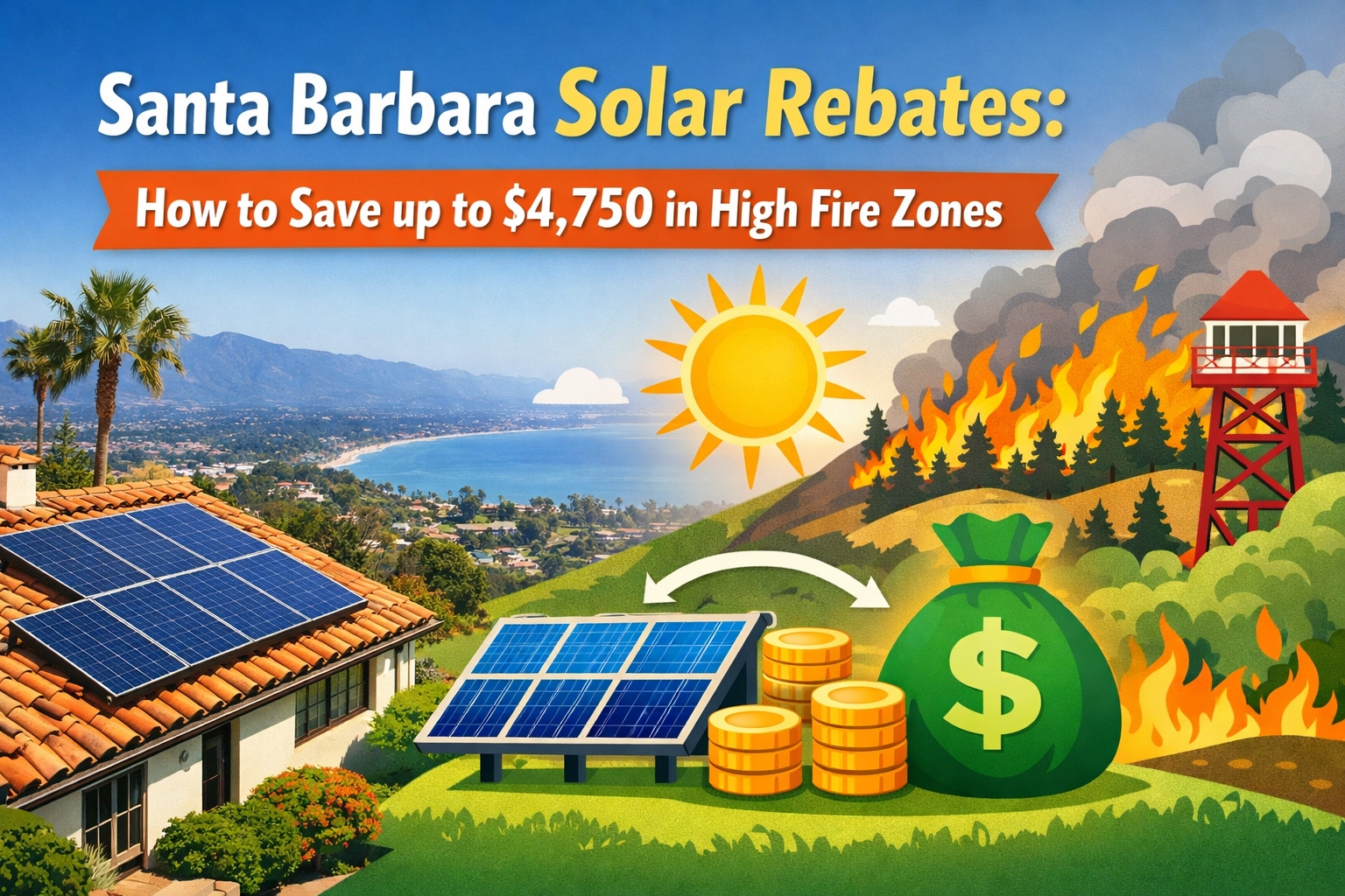 [HERO] Santa Barbara Solar Rebates: How to Save up to $4,750 in High Fire Zones